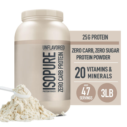 Isopure Unflavored Protein, 25g Whey Isolate, Zero Carb & Keto Friendly, 47 Servings IsopureUS supplements