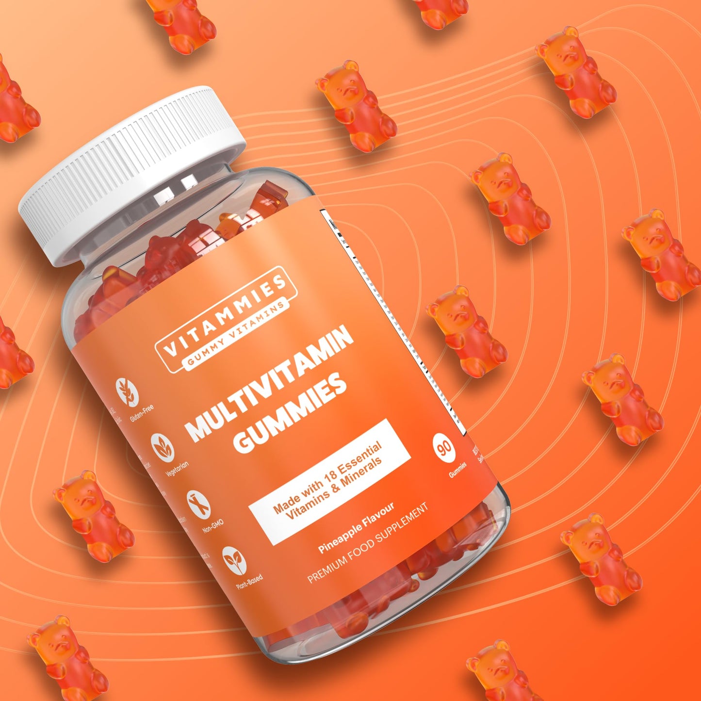 Multivitamin Gummies for Women & Men - 3 Months Supply - 18 Multivitamins & Minerals VitammiesUS supplements