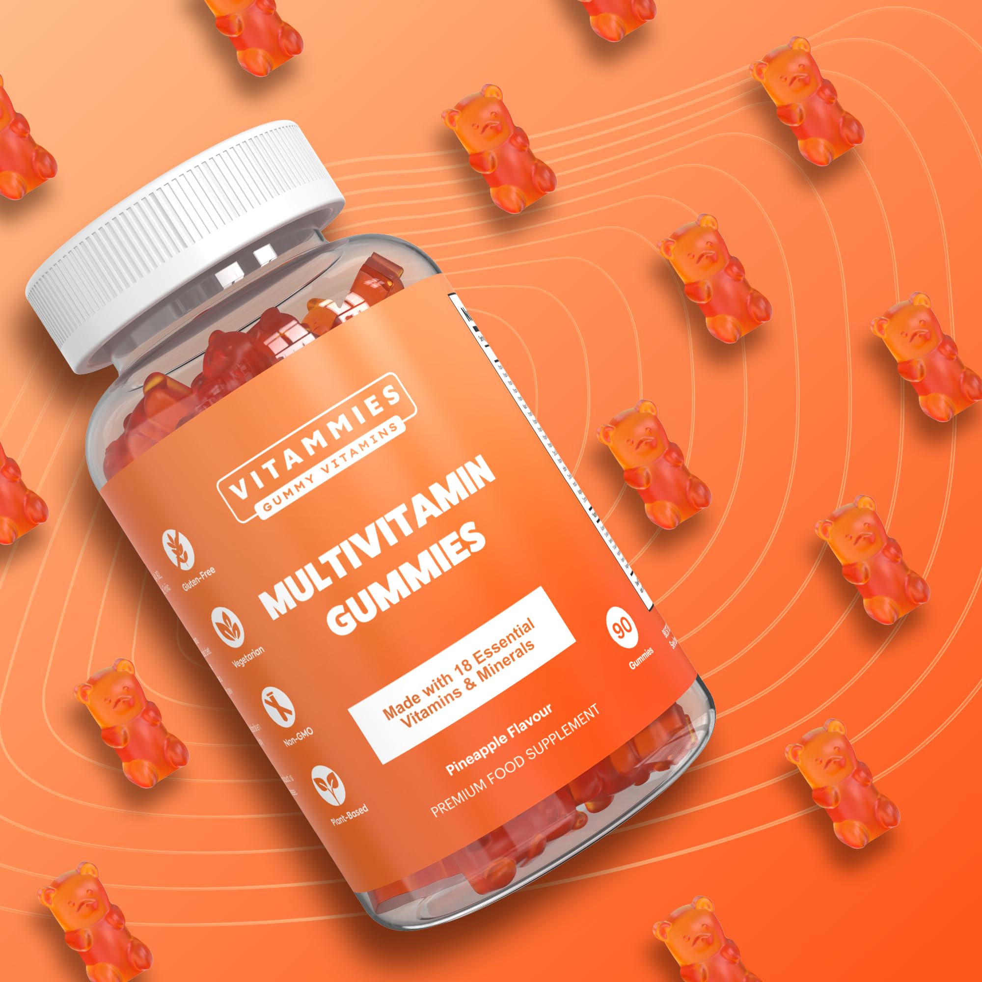 Multivitamin Gummies for Women & Men - 3 Months Supply - 18 Multivitamins & Minerals VitammiesUS supplements