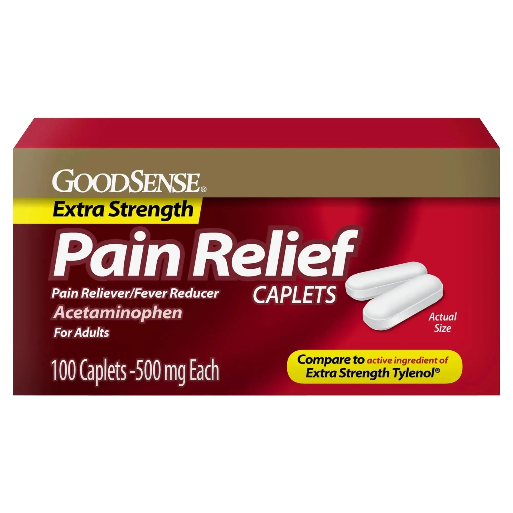 GoodSense Extra Strength Pain Relief - Acetaminophen Caplets 500 mg - Headache, Muscle Ache, Arthritis Relief, 100 Count GoodSenseAu supplements