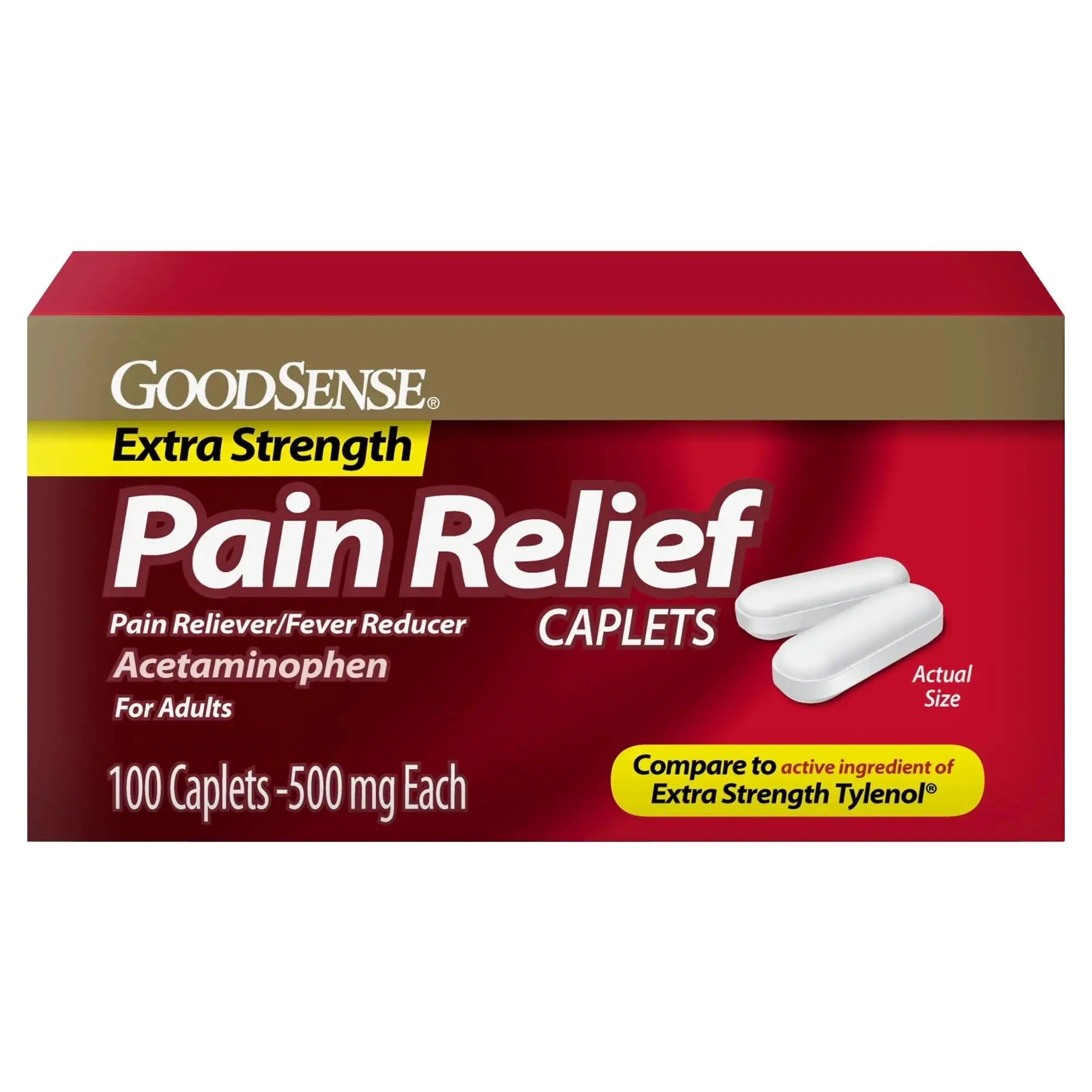 GoodSense Extra Strength Pain Relief - Acetaminophen Caplets 500 mg - Headache, Muscle Ache, Arthritis Relief, 100 Count GoodSenseAu supplements
