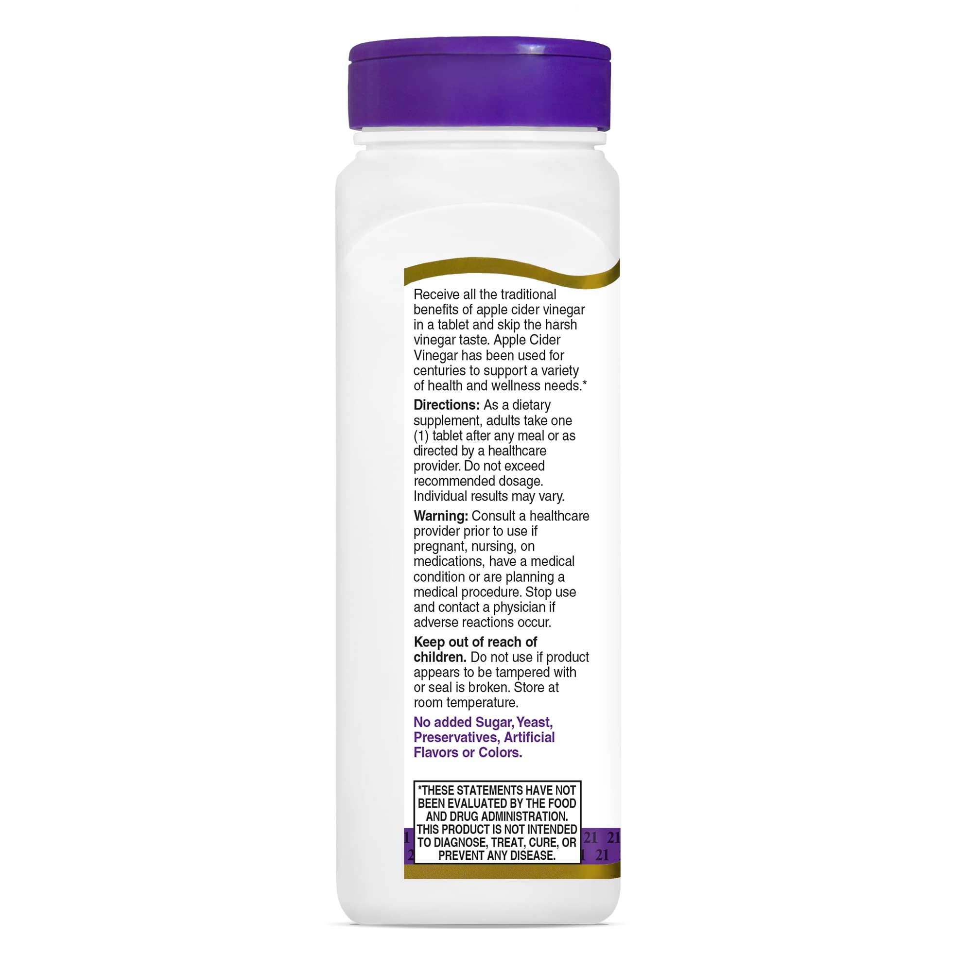 21st Century Apple Cider Vinegar 300mg Tablets, 250 Count 21st CenturyUS supplements
