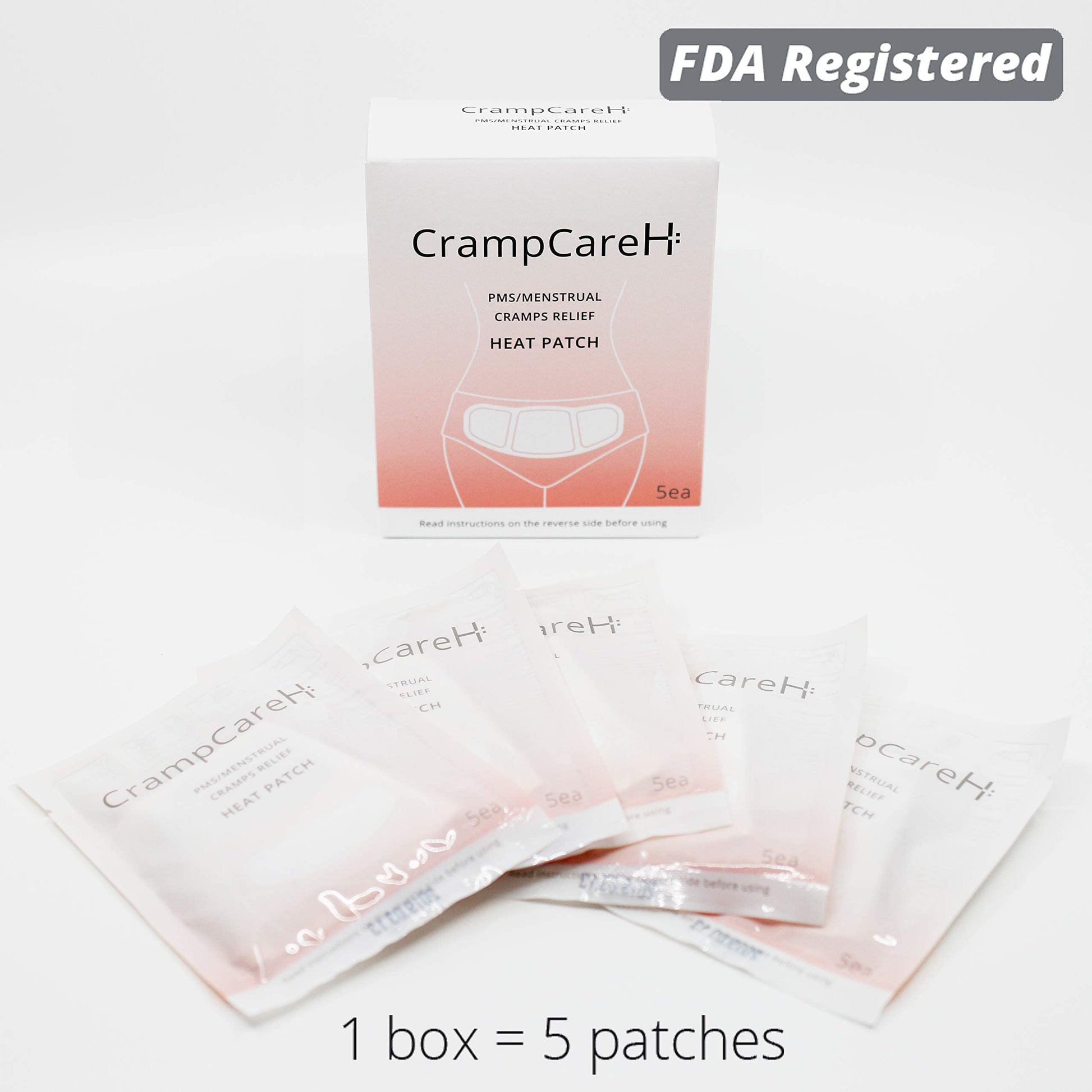 (5 Patches) CrampCareH PMS/Menstrual Cramps Relief Heat Patch with Wide Wings, FDA Registered CrampCareHAu supplements