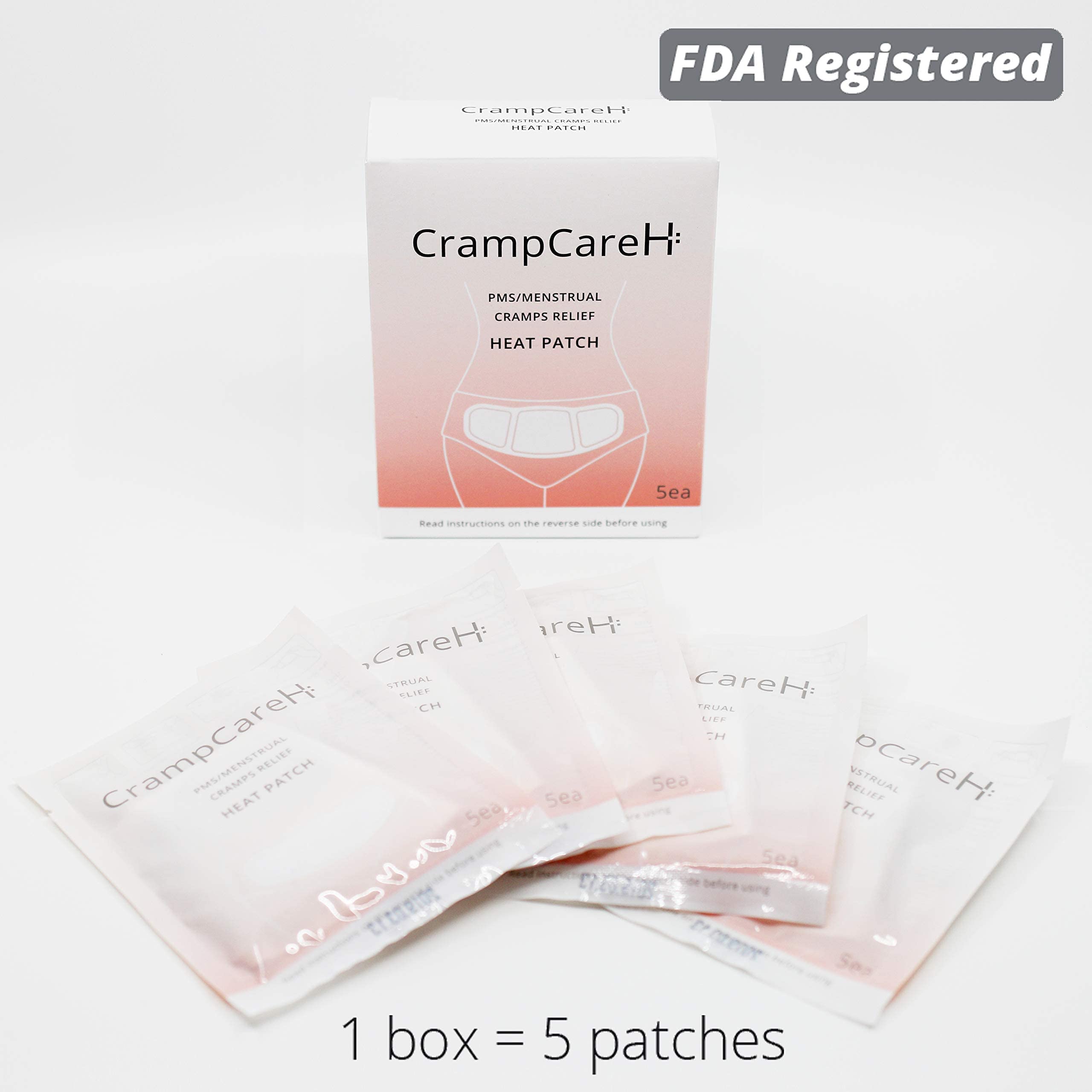 (5 Patches) CrampCareH PMS/Menstrual Cramps Relief Heat Patch with Wide Wings, FDA Registered CrampCareHAu supplements