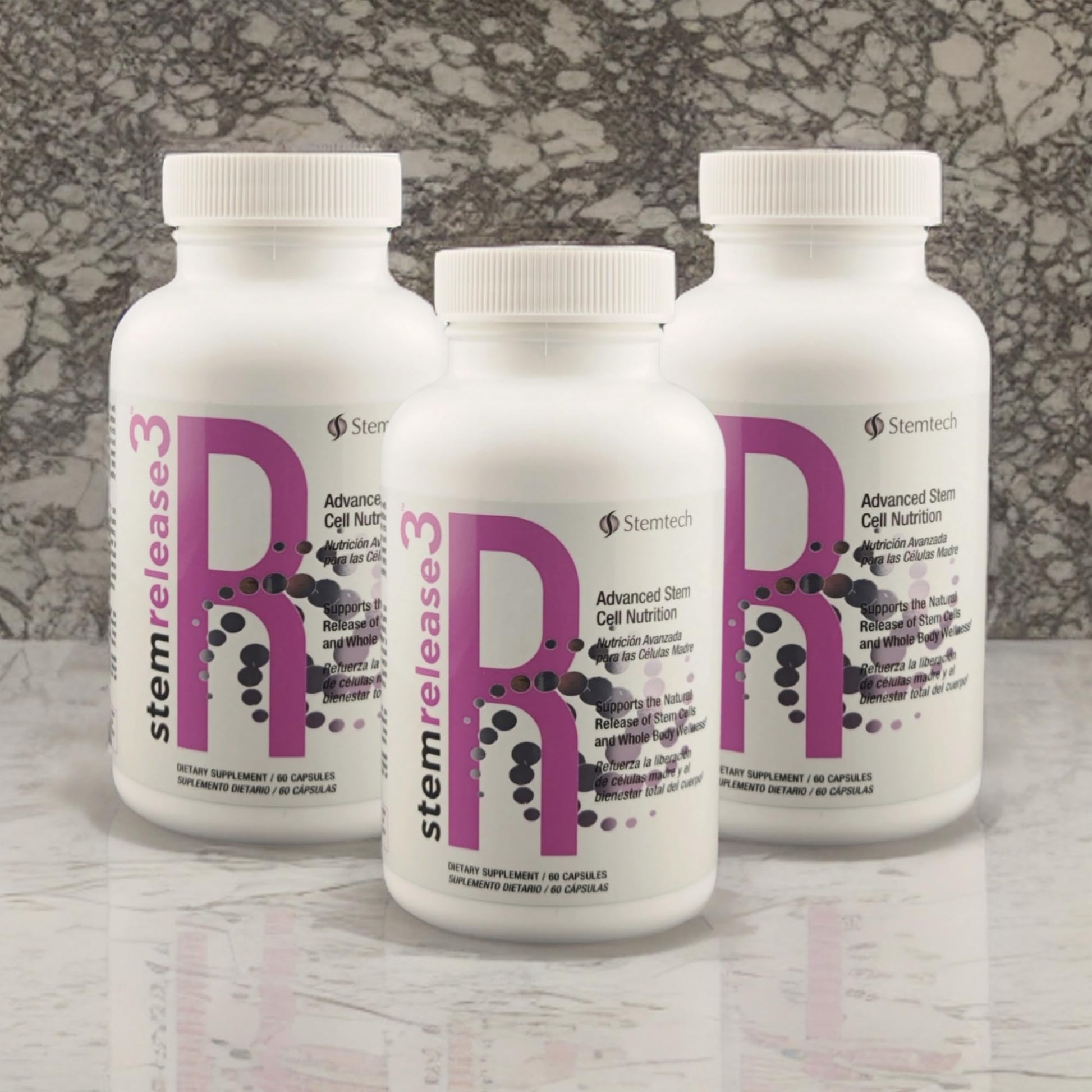 Stemtech Stemrelease3™ Cutting-Edge Stem Cell Nutrition for Natural Renewal and Youthful Vitality, Exclusive Blend for Enhanced Telomere Health 60 Capsules (3 Pack) StemTechAu supplements