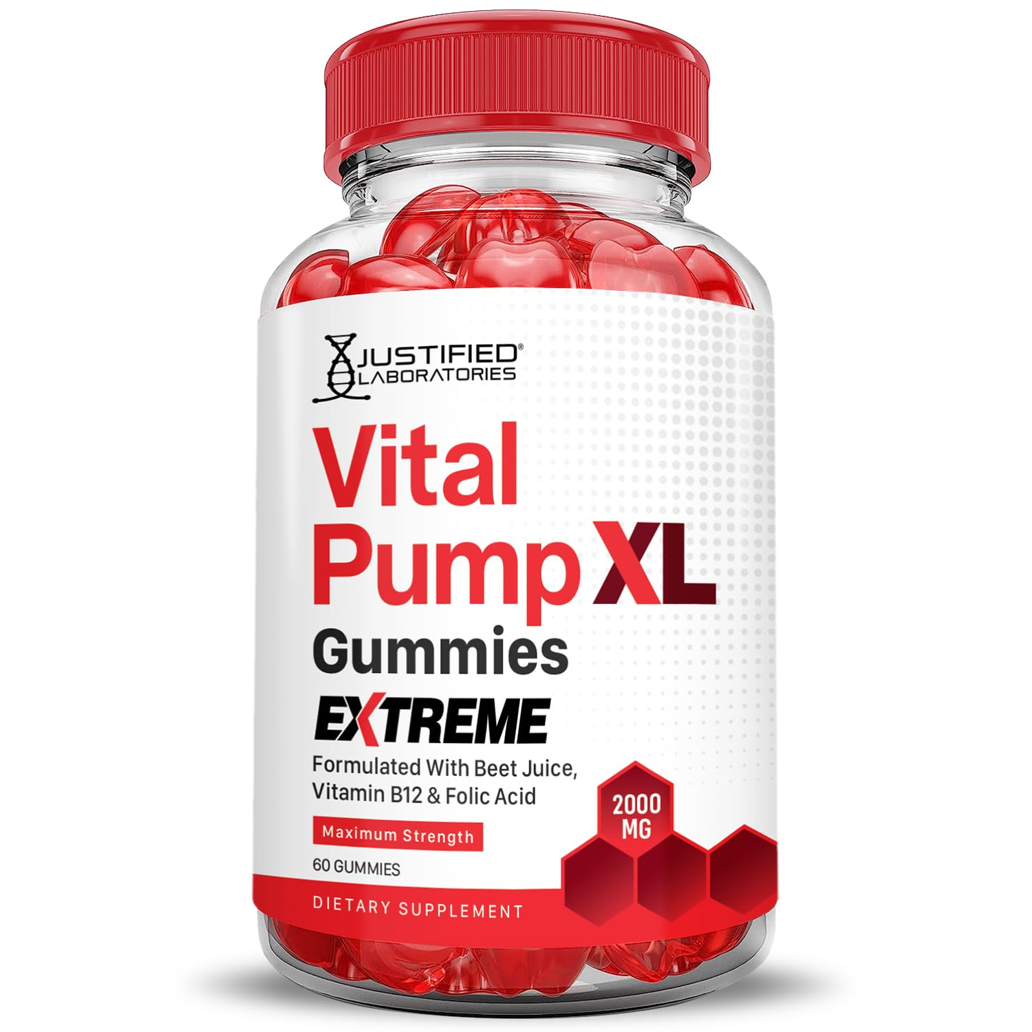 Justified Laboratories Vital Pump XL Extreme 2000MG Performance Gummies Vital PumpXL Advanced Formula Formulated with Beet Juice ACV Pomegranate Powder B12 Vegan Non GMO 60 Gummys Justified LaboratoriesAu supplements