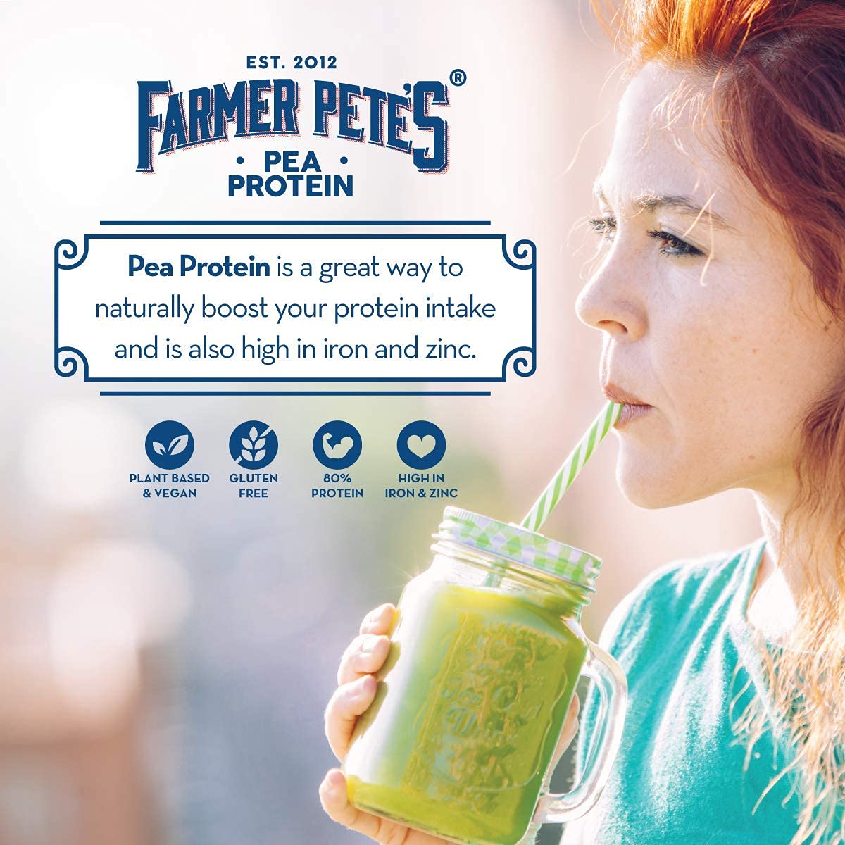Farmer Pete's Pea Protein Powder 1kg - Dairy Free, Gluten Free, Natural Plant Based Vegan Protein Powder Isolate (1kg) Farmer Pete'sUS supplements