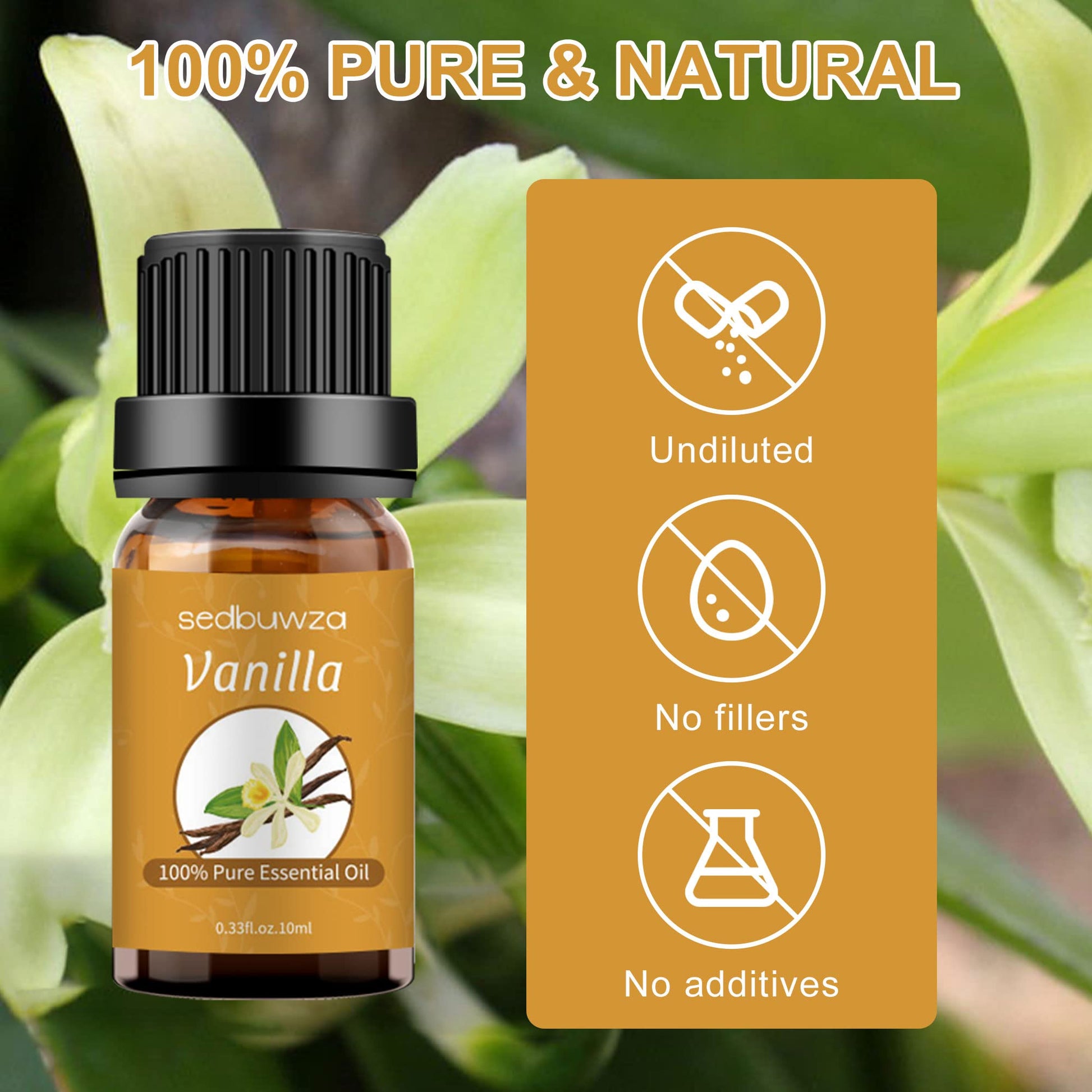 Sedbuwza Vanilla Oil Lavender Essential Oil Gift Set, 100% Pure Organic Fragrance Oil Set for Diffuser SedbuwzaAu supplements