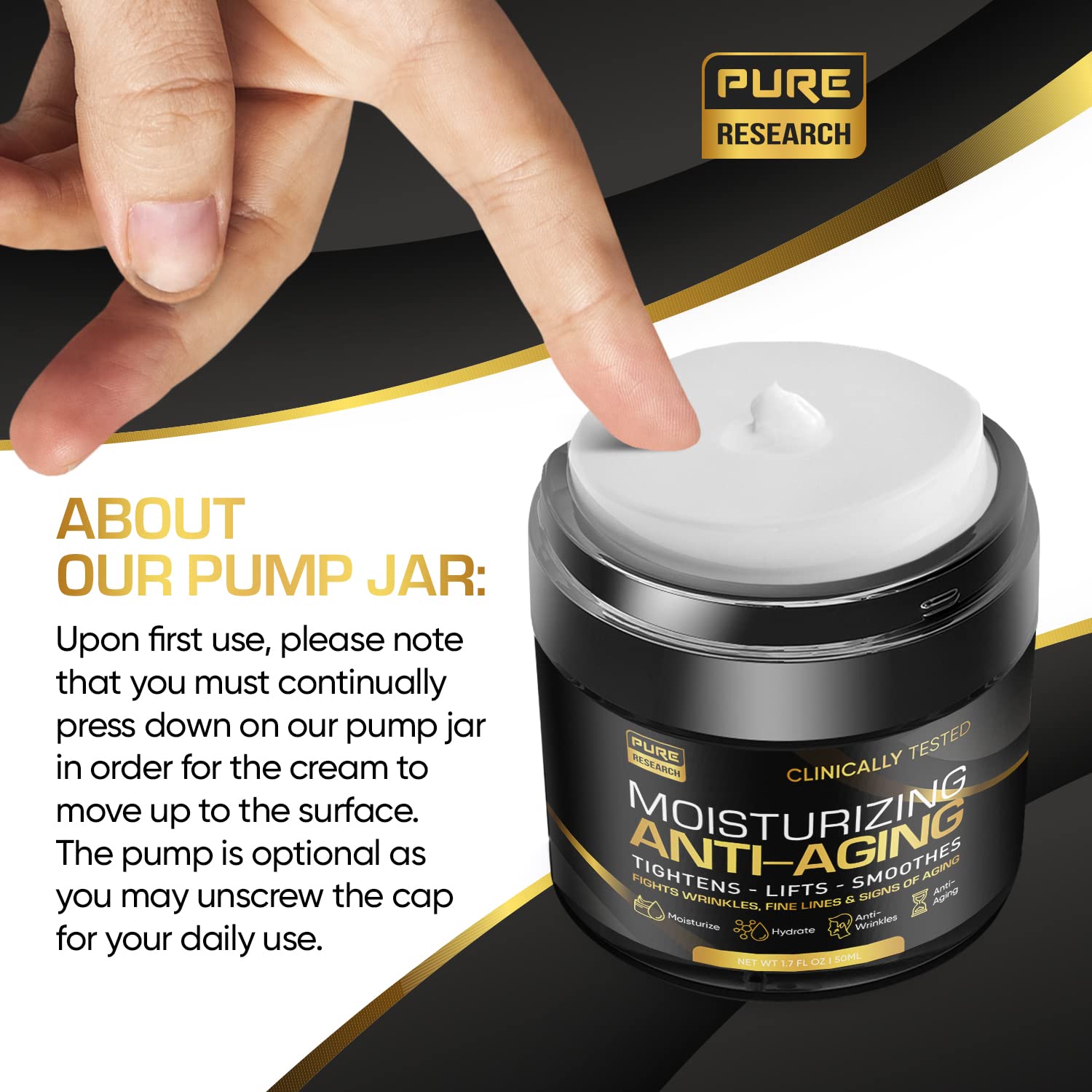 Men's Face Cream Moisturizer - Anti-Aging Cream For Men, Collagen, Retinol & Hyaluronic PURE RESEARCHUS supplements