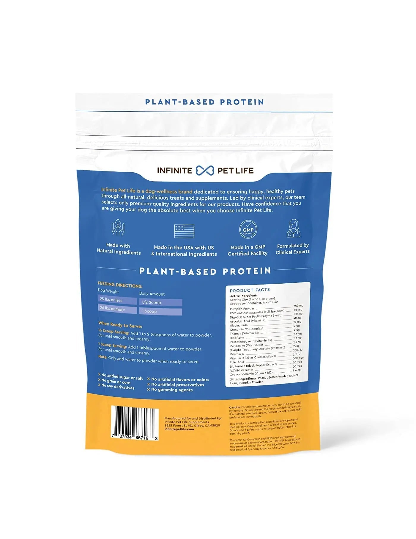 Infinite Pet Life Ultimate Multi-Function Peanut Butter Dog Vitamin Powder | 12.7 oz | All-Inclusive Dog Vitamins and Supplements Infinite Pet SupplementsAu supplements