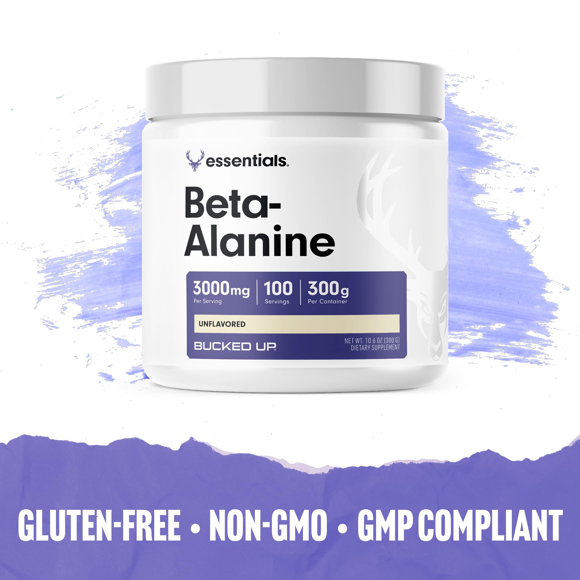 Bucked Up Beta Alanine 300mg Powder, Non-GMO, Gluten-Free, Unflavored (100 Servings) Bucked UpAu supplements