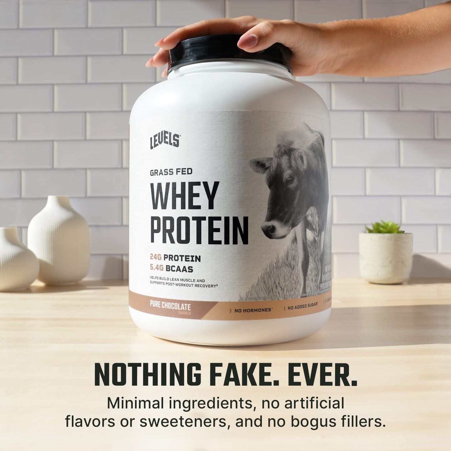 Levels Grass Fed 100% Whey Protein, No Hormones, Pure Chocolate, 5LB Levels NutritionUS supplements