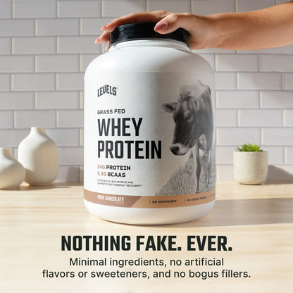 Levels Grass Fed 100% Whey Protein, No Hormones, Pure Chocolate, 5LB Levels NutritionUS supplements