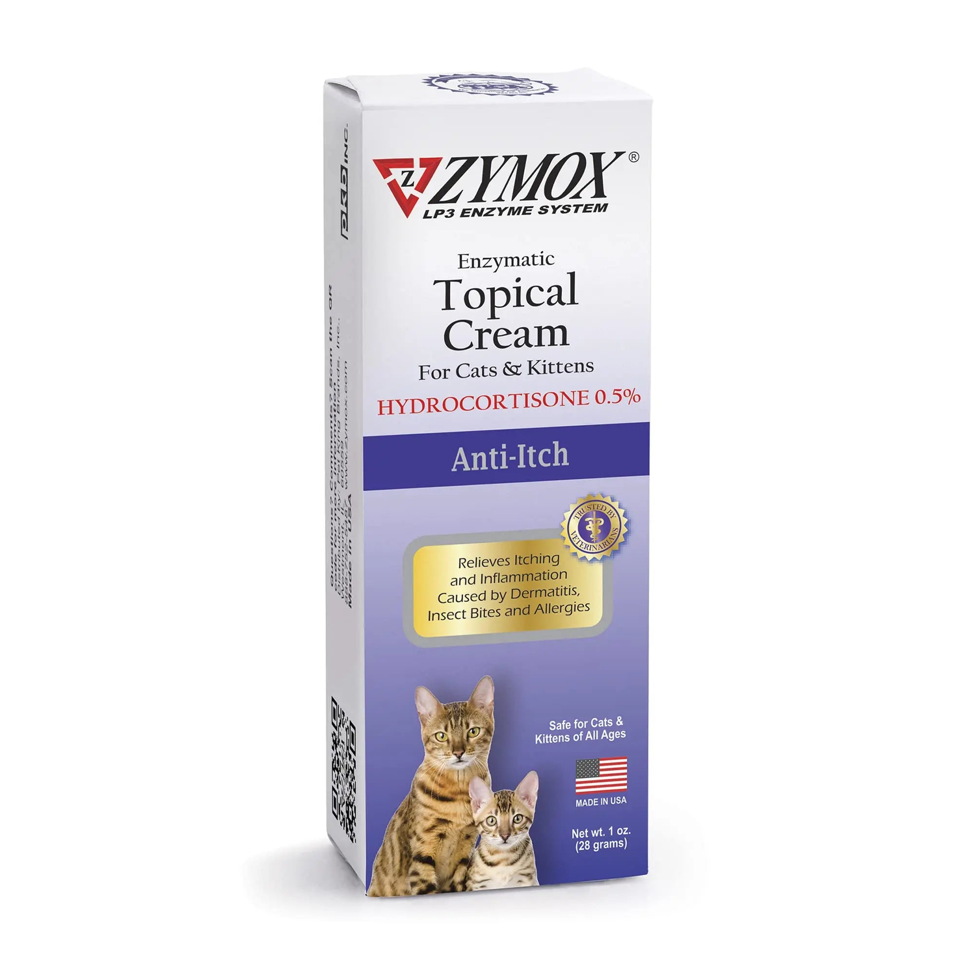 Zymox Cat & Kitten Topical Cream w/ .5% hydrocortisone - 1 oz. Tube ZymoxAu supplements
