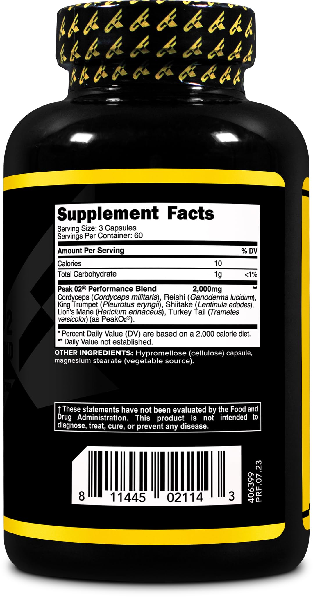 Primaforce Peak O2 Performance Mushroom Powered Oxygen Absorption Booster (180 Capsules) (2,000 mg Per Serving, 60 Servings) - Athletic Performance Supplement, Ultimate Mushroom Blend PrimaforceAu supplements
