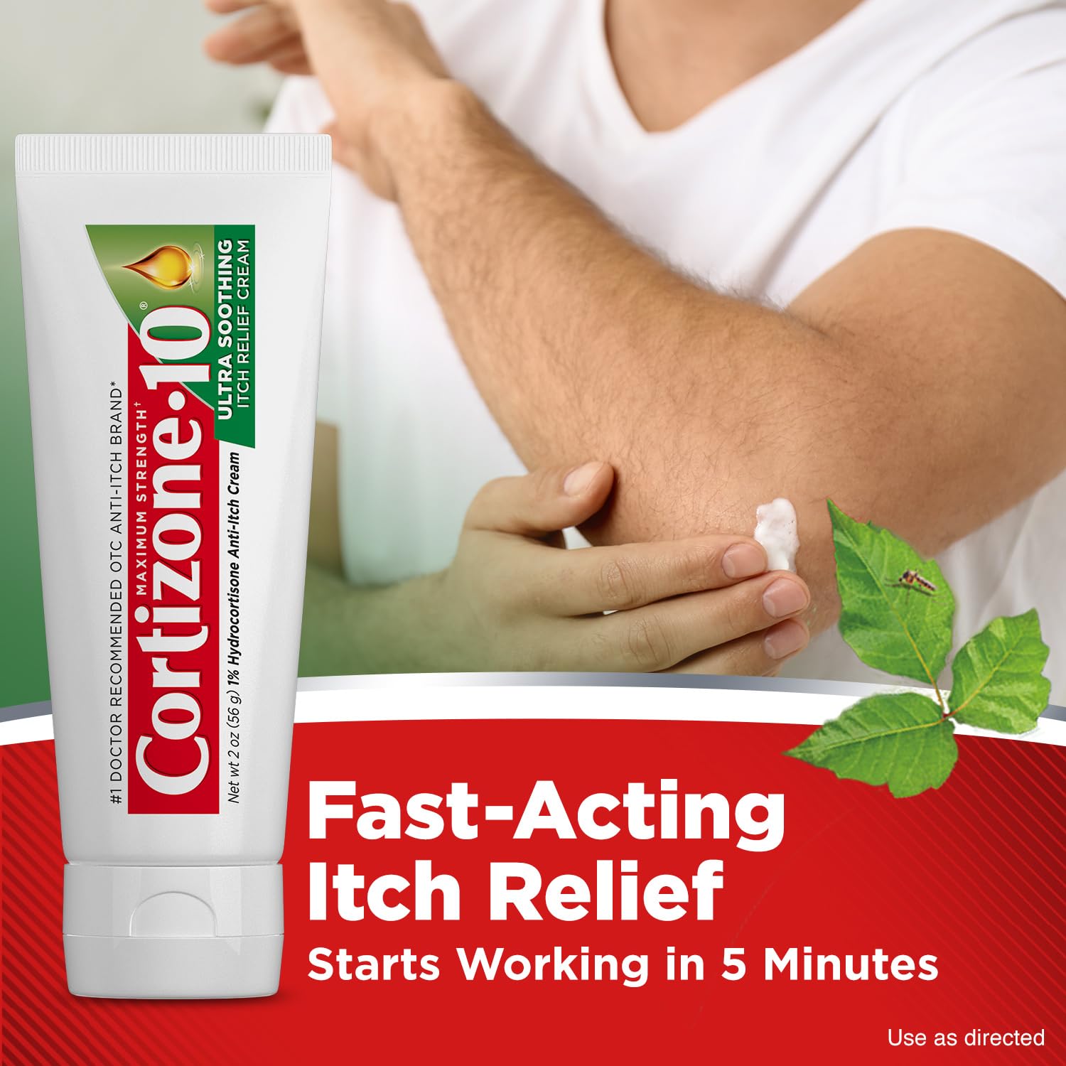 Cortizone-10 Maximum Strength Ultra Soothing Itch Relief Cream, 1% Hydrocortisone, Fast-Acting, Anti-Itch Cream for Bug Bites, Rash, Eczema, Psoriasis, Poison Ivy, Oak, Sumac & More, 2 oz Cortizone 10Au supplements