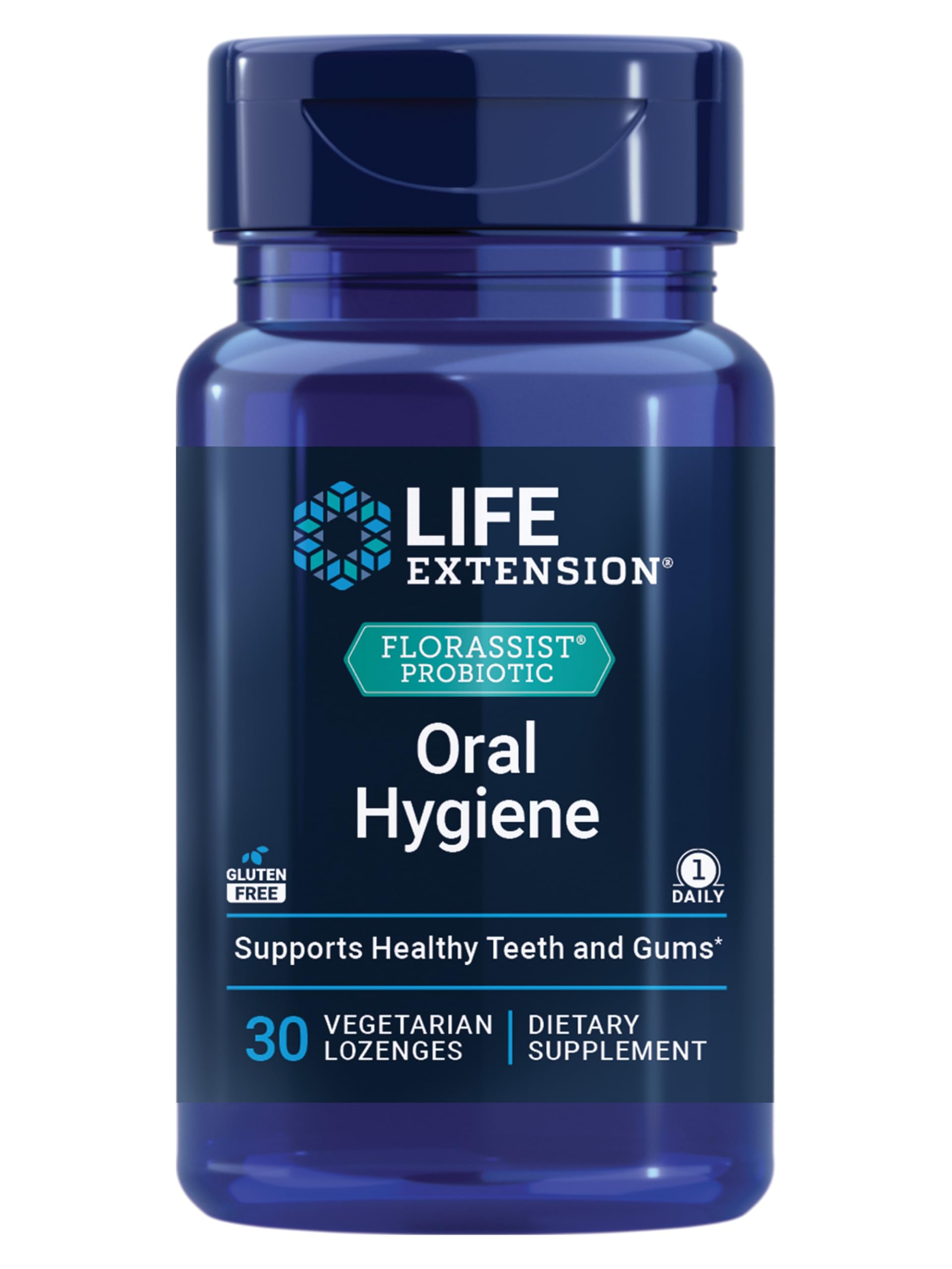 Life Extension FLORASSIST® Probiotic Oral Hygiene, Oral probiotic for Teeth and Gums, pH Levels, Dental Hygiene, Immune Support, BLIS M18™, Once Daily, Gluten Free, Vegetarian, 30 lozenges Life ExtensionAu supplements