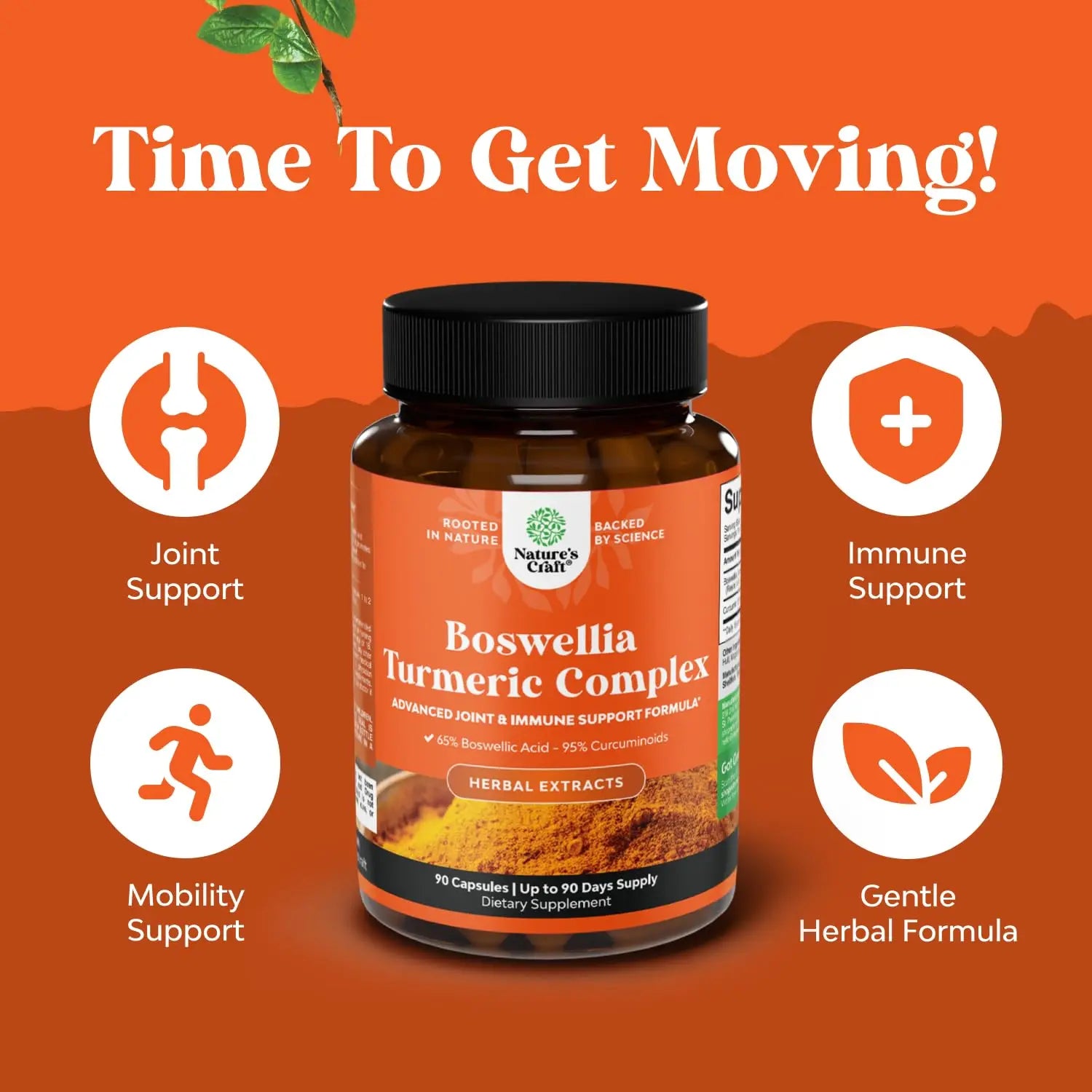 Boswellia Extract Capsules with Turmeric - Advanced Immune Health Support Supplement - Turmeric & Boswellia Serrata Capsules 500mg per Serving for Body Detox & Healthy Joints - 90 Count Natures Craftnz supplements
