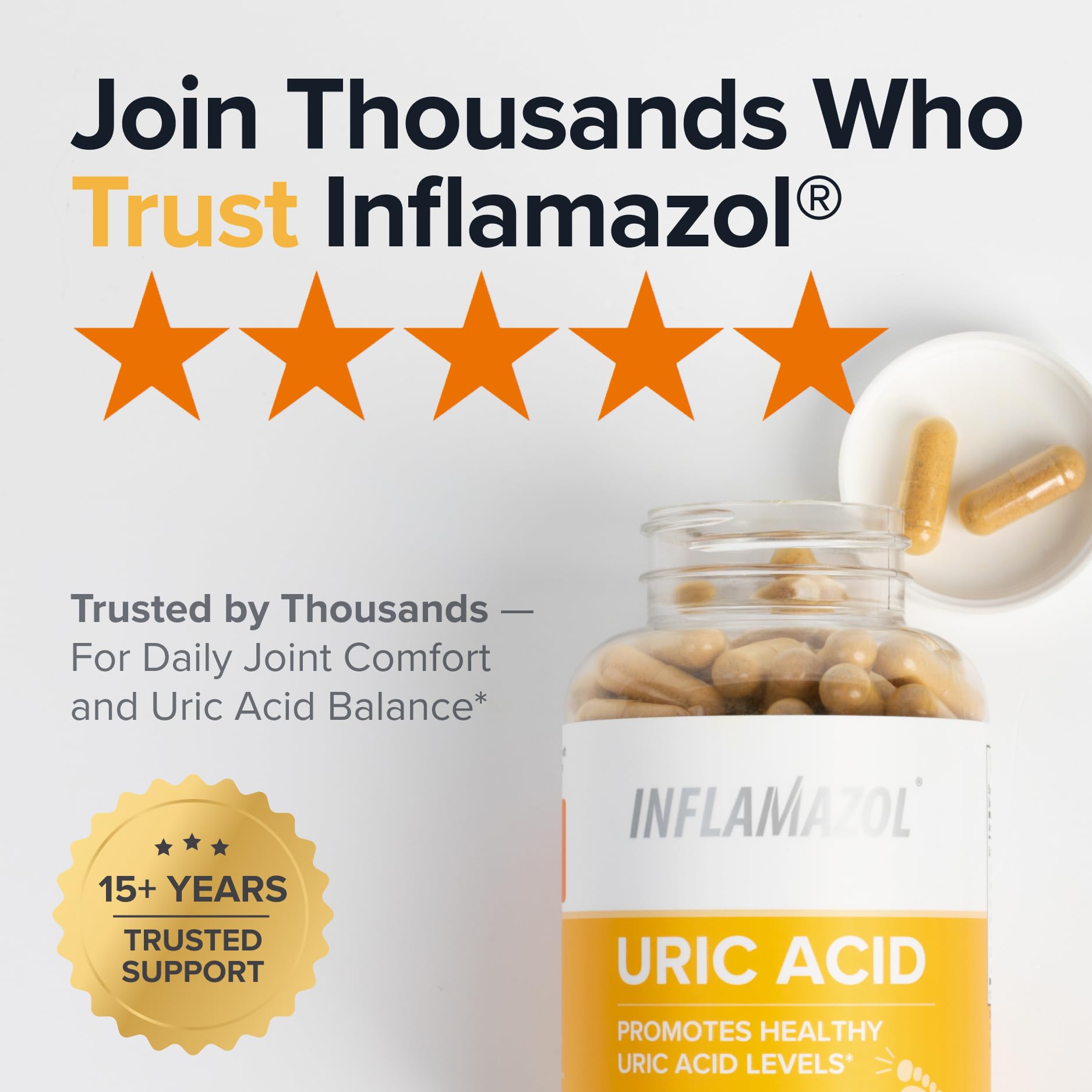 Inflamazol Uric Acid Cleanse – Premium Uric Acid Flush with Tart Cherry, Turmeric & Celery Seed for Joint & Uric Acid Support – Joint Supplements for Men & Women – 120 Capsules InflamazolAu supplements