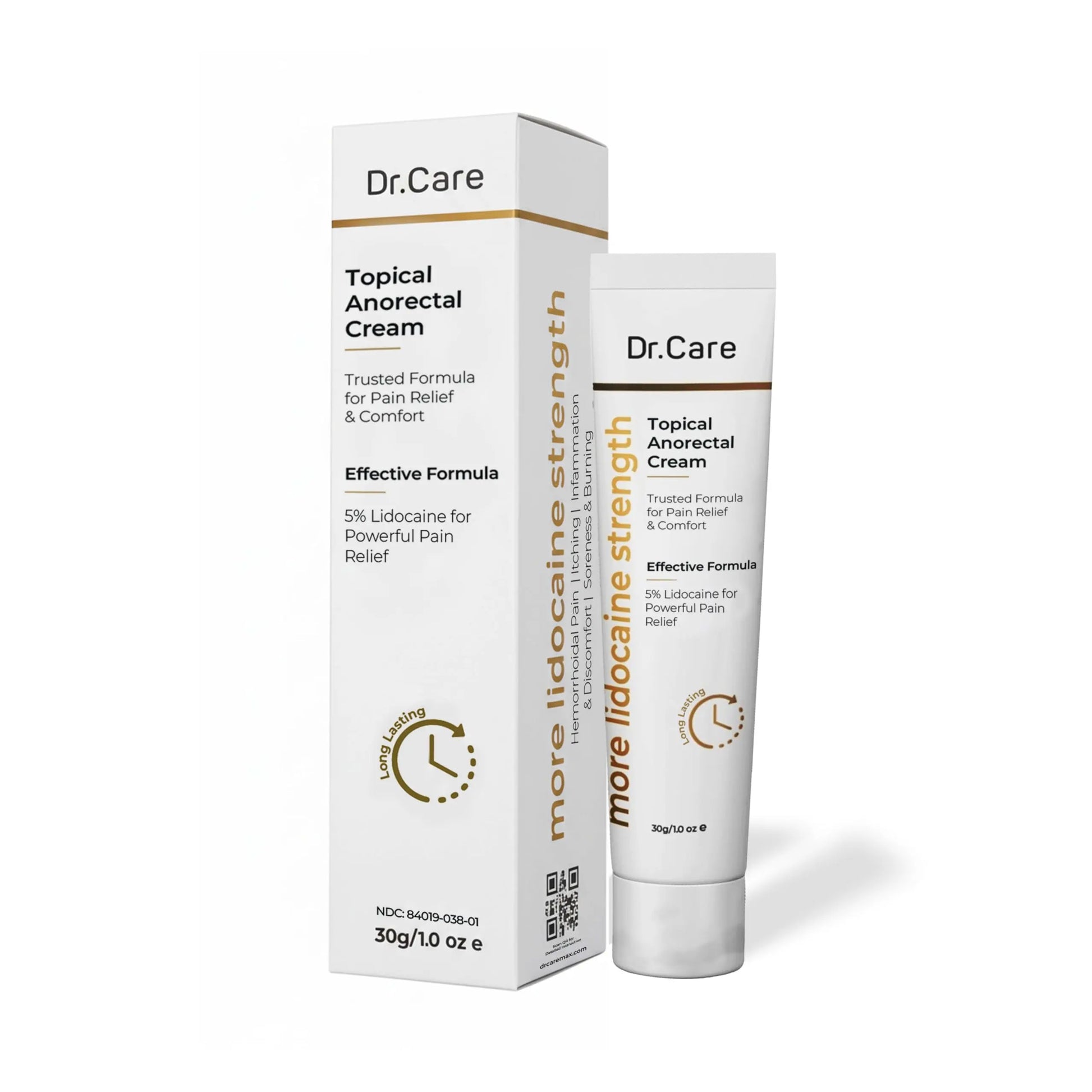 Dr Care Anorectal Cream with 5% Lidocaine - Maximum Strength Topical Anesthetic for Hemorrhoid Relief, Itching, & Burning (1.0 oz) Dr CareAu supplements
