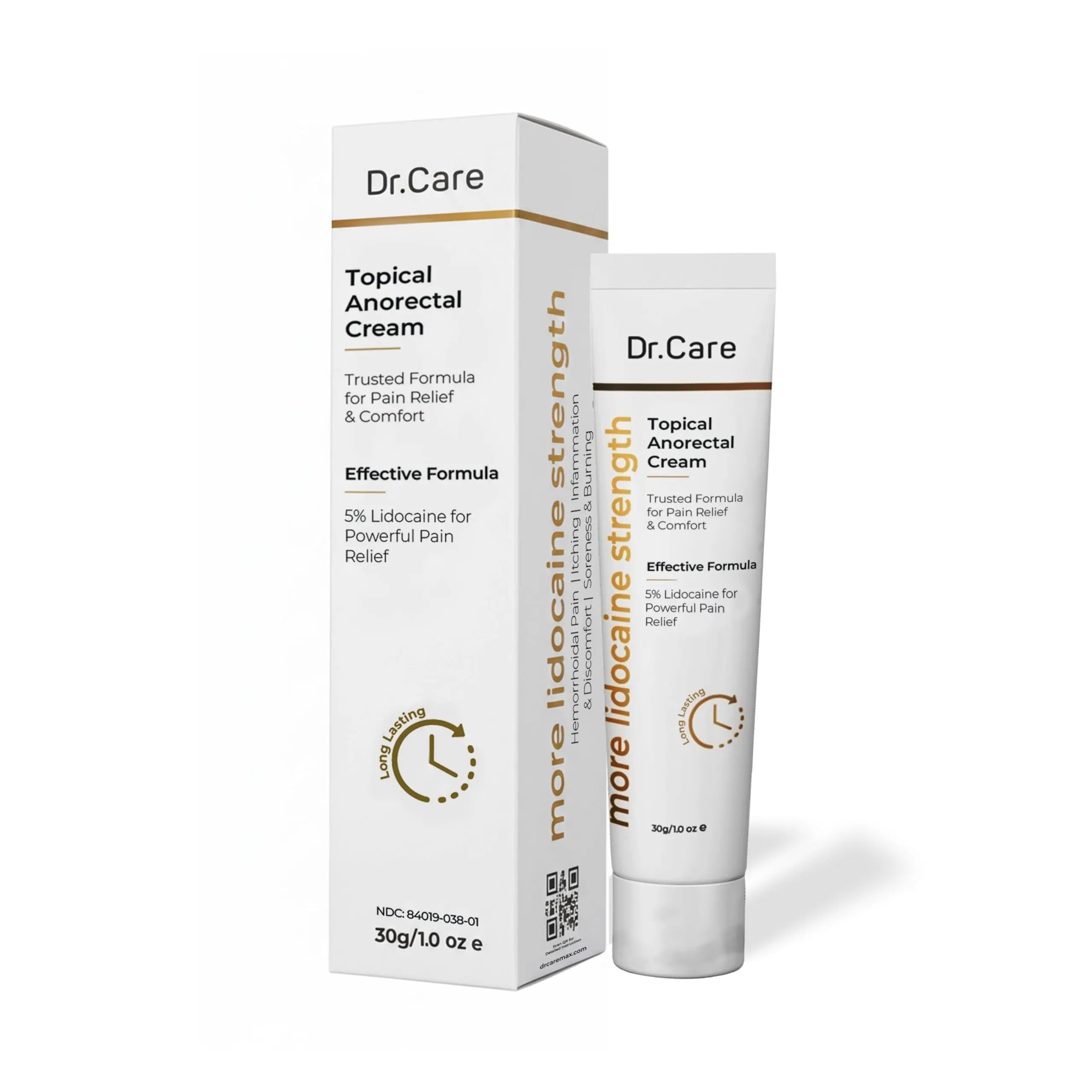 Dr Care Anorectal Cream with 5% Lidocaine - Maximum Strength Topical Anesthetic for Hemorrhoid Relief, Itching, & Burning (1.0 oz) Dr CareAu supplements