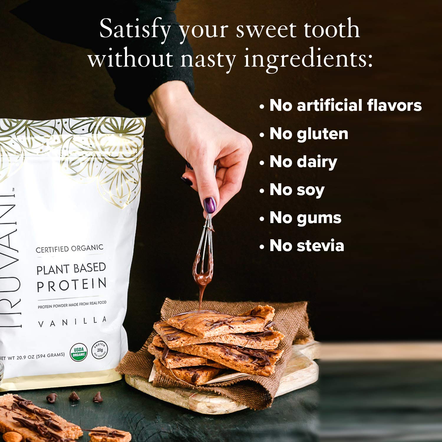 Truvani Organic Vegan Protein Powder, Organic Pea Protein Powder, Vegan, Non GMO TruvaniUS supplements