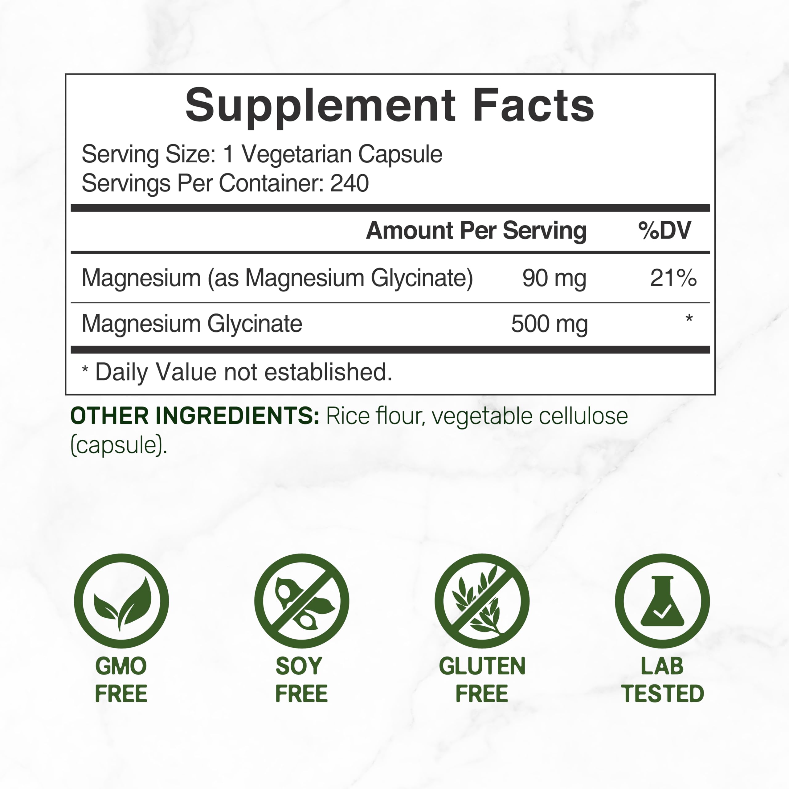 Deal Supplement Magnesium Glycinate 500mg, 240 Veggie Capsules | 100% Chelated for Easy Absorption | Essential Mineral Supplement | Non-GMO, Gluten-Free DEAL SUPPLEMENTAu supplements