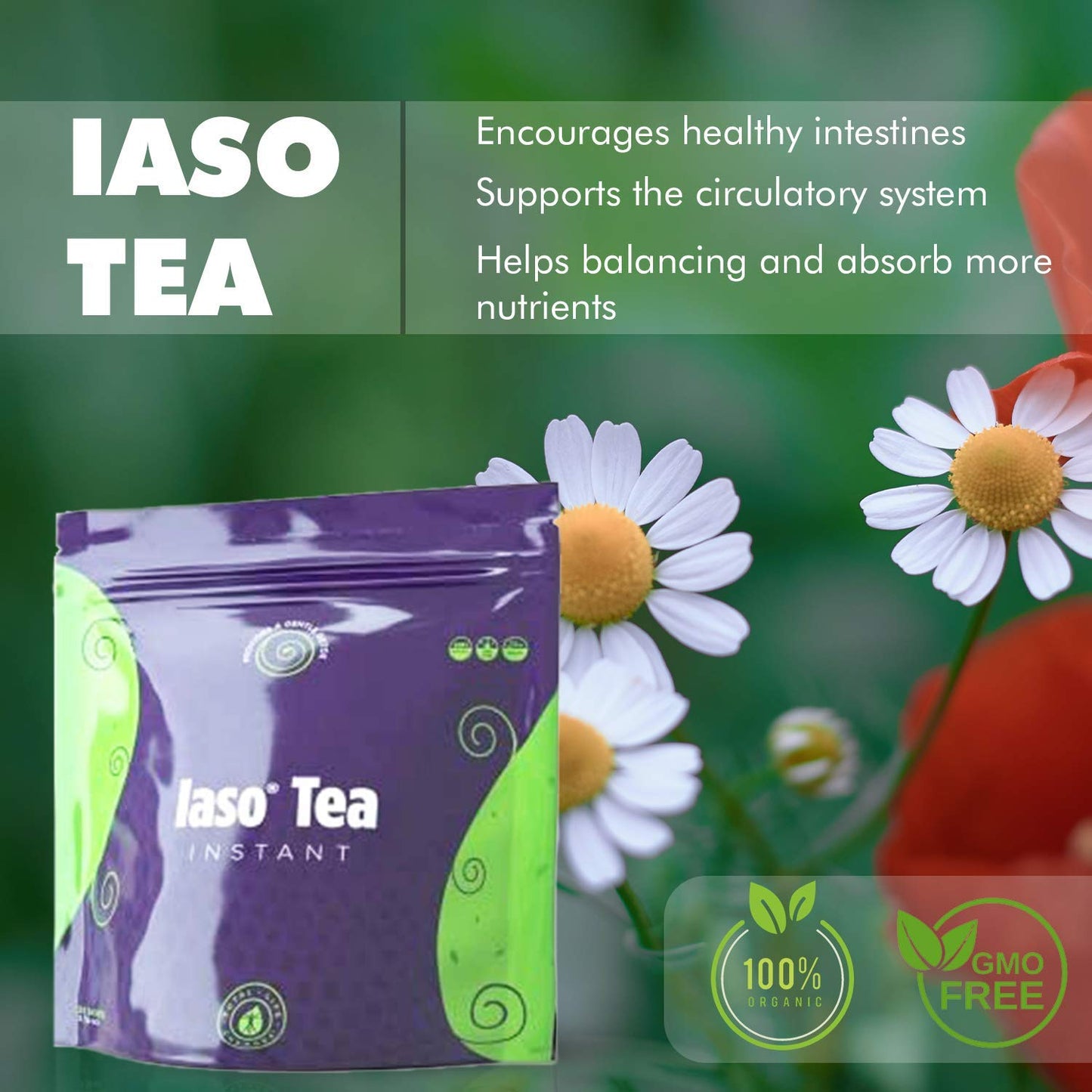 TLC Total Life Changes IASO Natural Detox Instant Herbal Tea - Expiration Date on the Top Total Life ChangesUS supplements