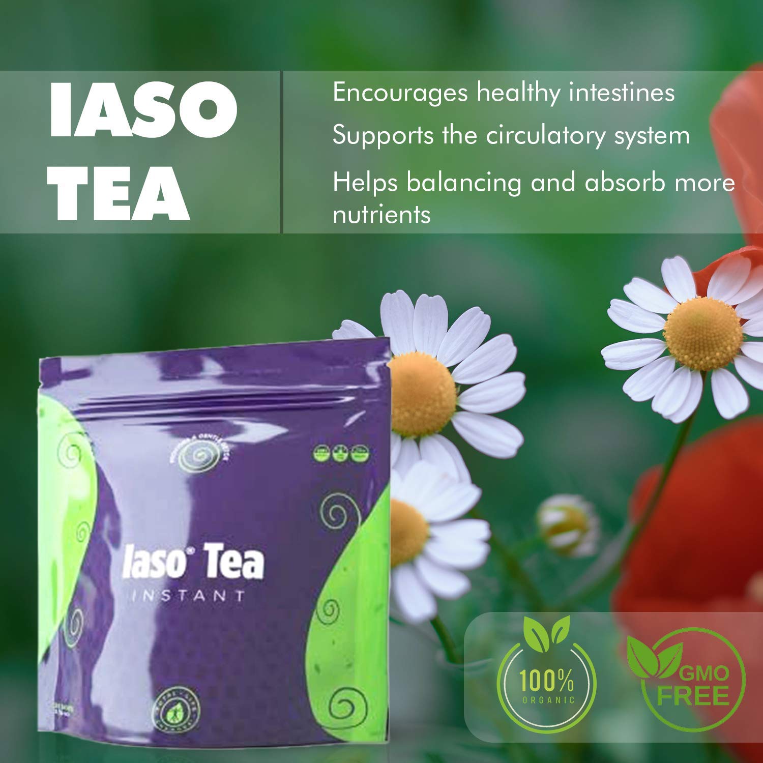 TLC Total Life Changes IASO Natural Detox Instant Herbal Tea - Expiration Date on the Top Total Life ChangesUS supplements