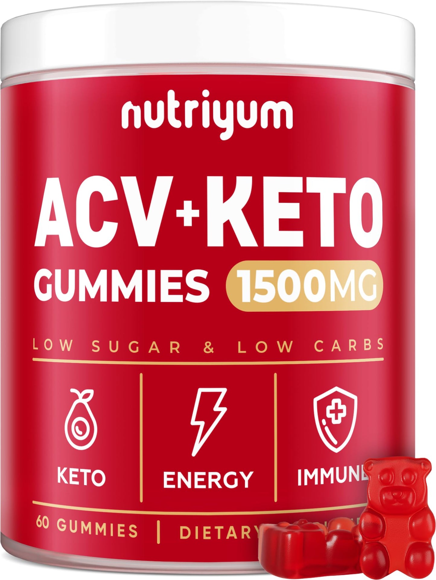 Keto ACV Gummies 1500 mg - Gelatin-Free Apple Cider Vinegar Gummies - Low Carbs XELARUS supplements