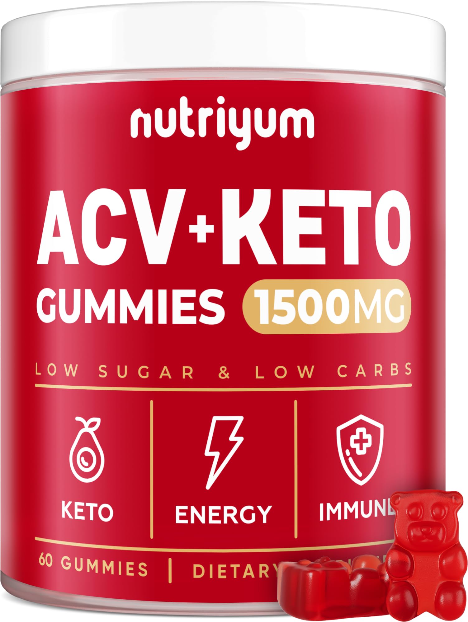 Keto ACV Gummies 1500 mg - Gelatin-Free Apple Cider Vinegar Gummies - Low Carbs XELARUS supplements