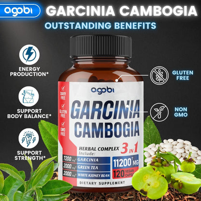 agobi 3in1 Garcinia Cambogia Extract Capsules - 11200mg Herbal Supplement for Body Health agobiUS supplements