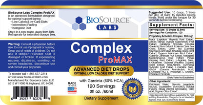 BioSource Labs Complex ProMAX Premium Diet Drops (1 x 2 oz Bottle) BioSource LabsUS supplements