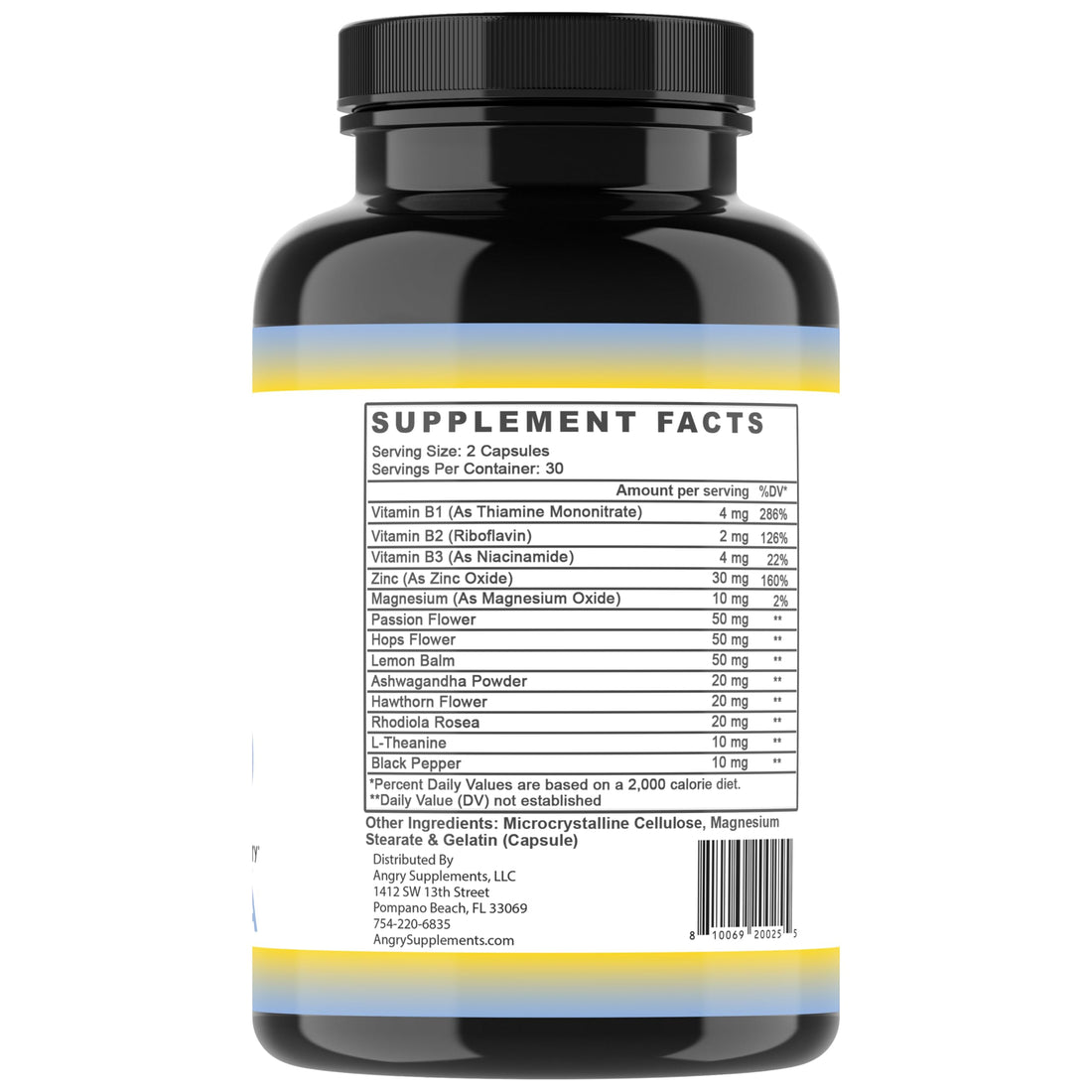 Angry Supplements Stress Less Day-Time Mood Support Pills – Natural Stress Relief with Ashwagandha, Rhodiola, L-Theanine, Magnesium & B Vitamins– Calm Focus & Mental Clarity – 60 Capsules (1-Bottle) Angry SupplementsAu supplements
