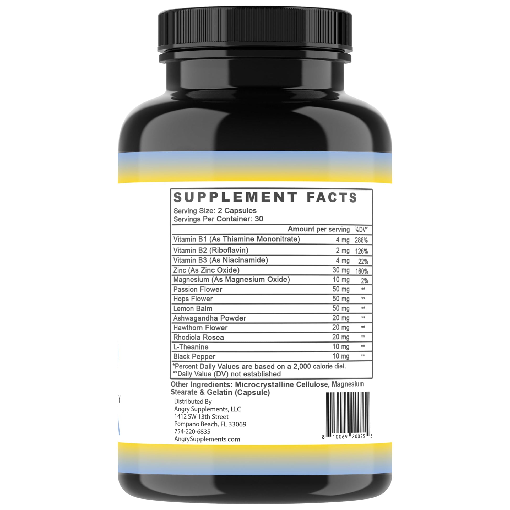 Angry Supplements Stress Less Day-Time Mood Support Pills – Natural Stress Relief with Ashwagandha, Rhodiola, L-Theanine, Magnesium & B Vitamins– Calm Focus & Mental Clarity – 60 Capsules (1-Bottle) Angry SupplementsAu supplements