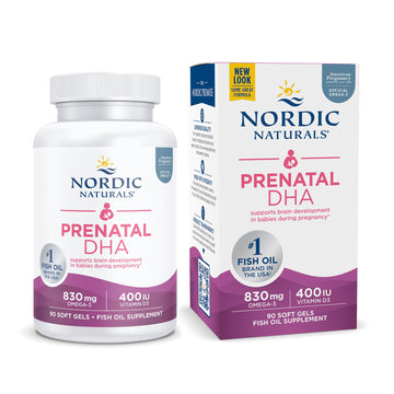 Nordic Naturals Prenatal DHA, Unflavored - 830 mg Omega-3 + 400 IU Vitamin D3 - 90 Soft Gels - Supports Brain Development in Babies During Pregnancy & Lactation - Non-GMO - 45 Servings Nordic NaturalsAu supplements