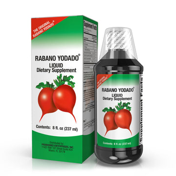 Rabano Yodado Ionized Radish Dietary Liquid Supplement with Iodine, Vitamin B1, B6 & B12, Wellness & Digestive Support, Helps Maintain Natural Energy & Nutrient Balance, 8 Fl Oz, Pack of 1 Rabano YodadoAu supplements