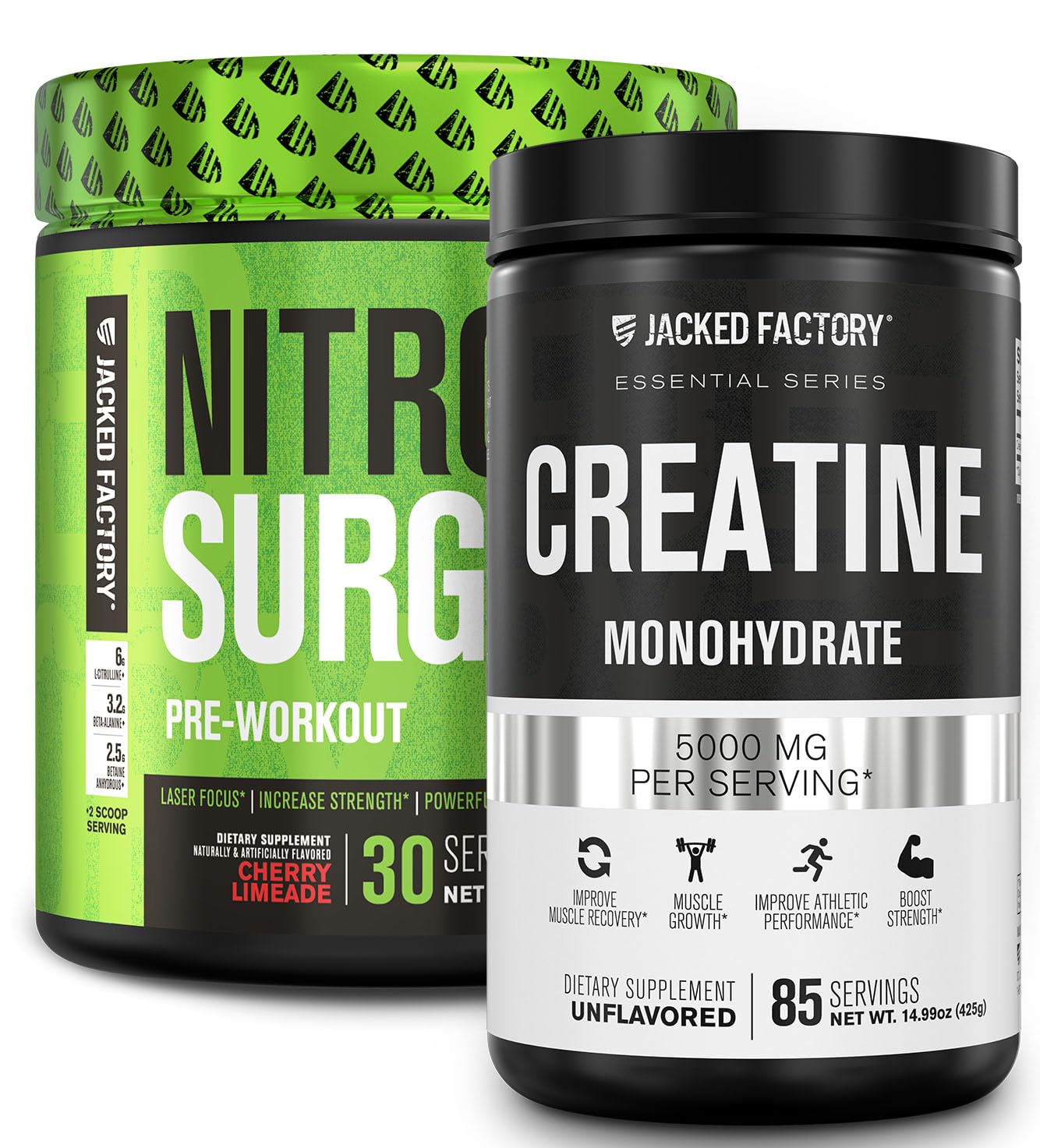 Nitrosurge Pre-Workout & Creatine Monohydrate - Pre Workout Powder With Creatine Jacked FactoryAu supplements