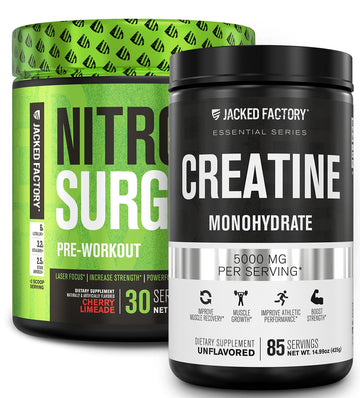 Nitrosurge Pre-Workout & Creatine Monohydrate - Pre Workout Powder With Creatine Jacked FactoryAu supplements