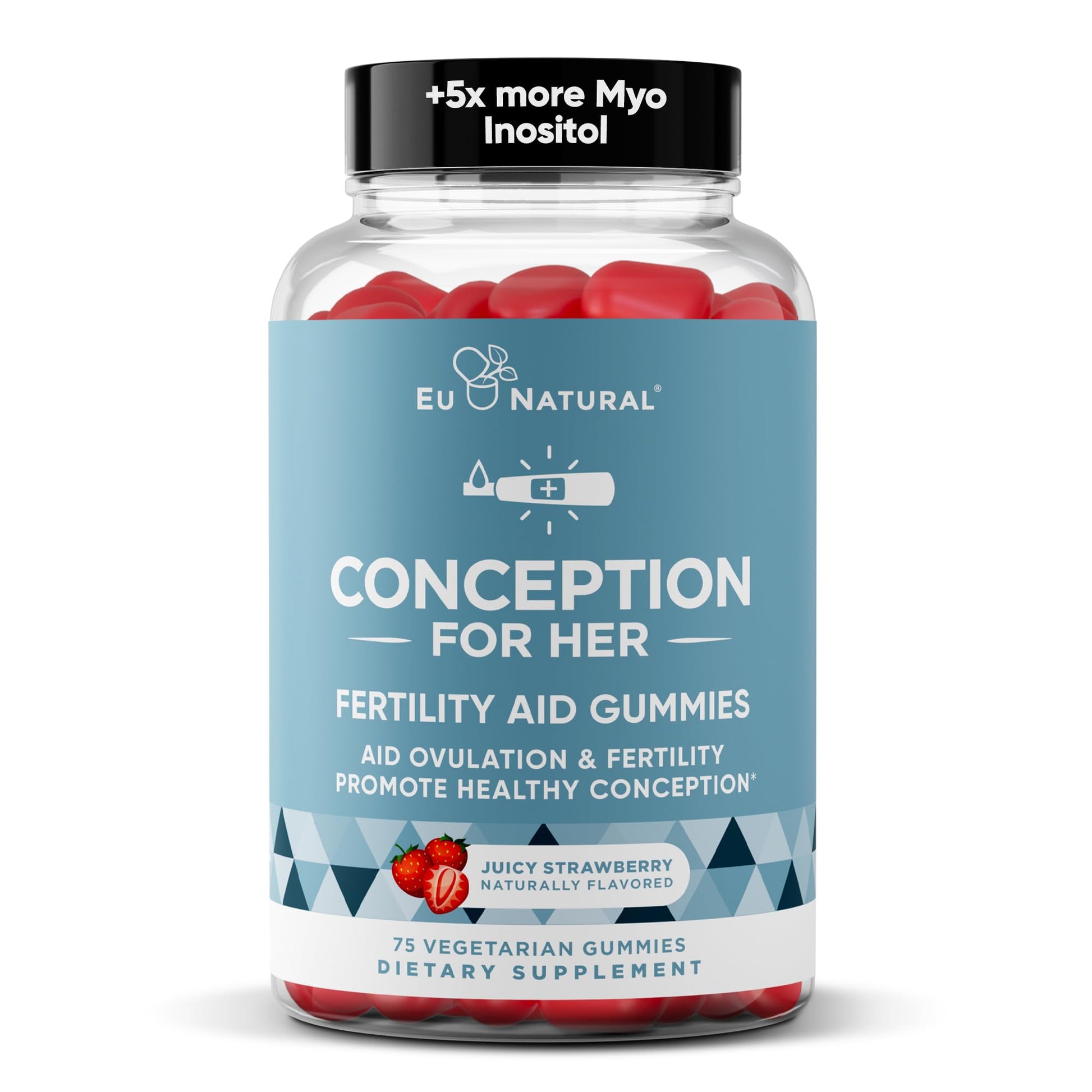 Conception for Her Fertility Gummies - Fertility Supplements for Women with Myo Inositol, Folate & more Essential Nutrients - Delicious Juicy Strawberry Hormone Balance Vitamins, 75 ct Pectin Gummies Eu NaturalAu supplements
