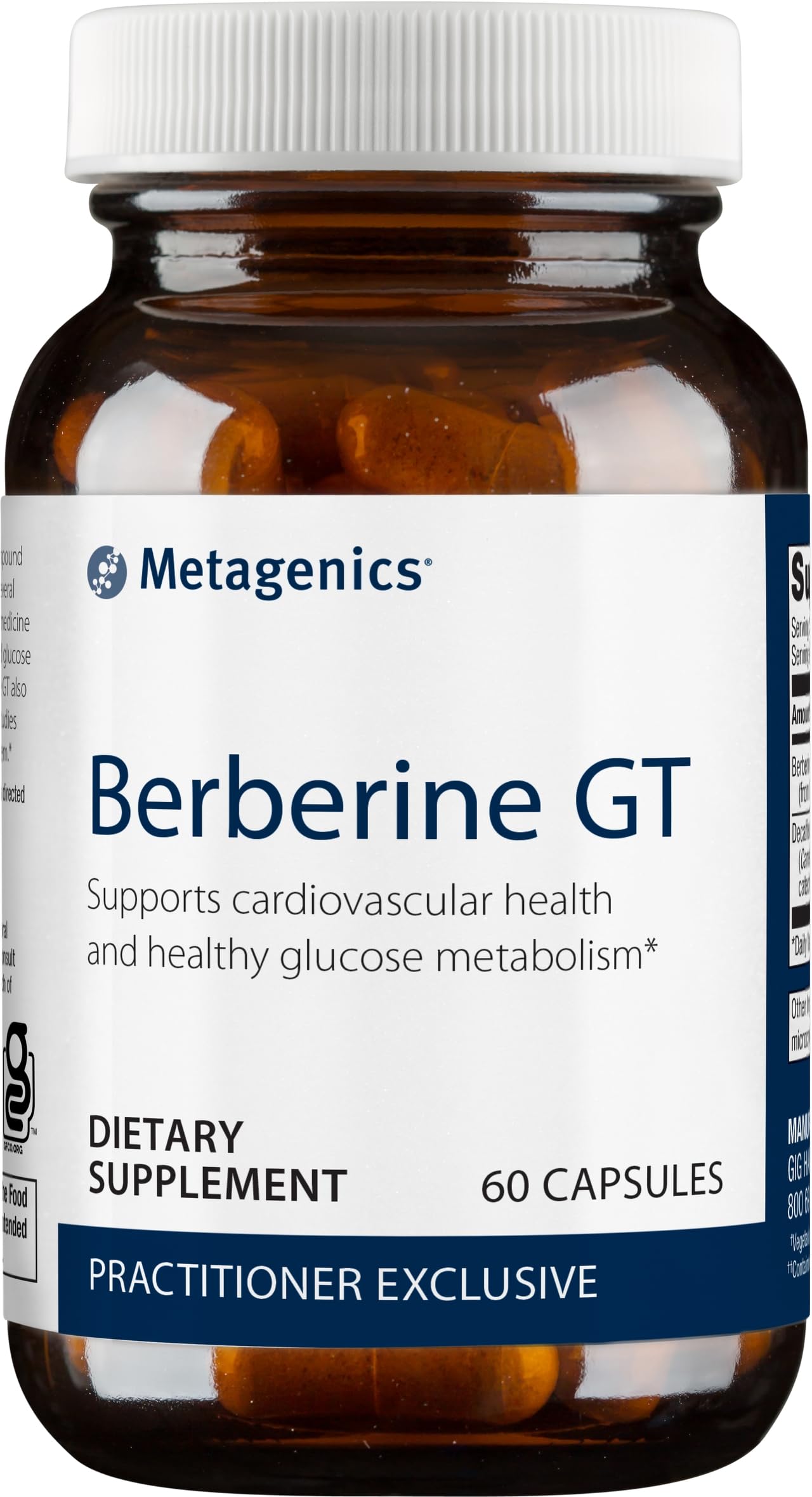 Metagenics Berberine GT - 500 mg Berberine HCl - Supports Heart Health & Carbohydrate MetagenicsAu supplements