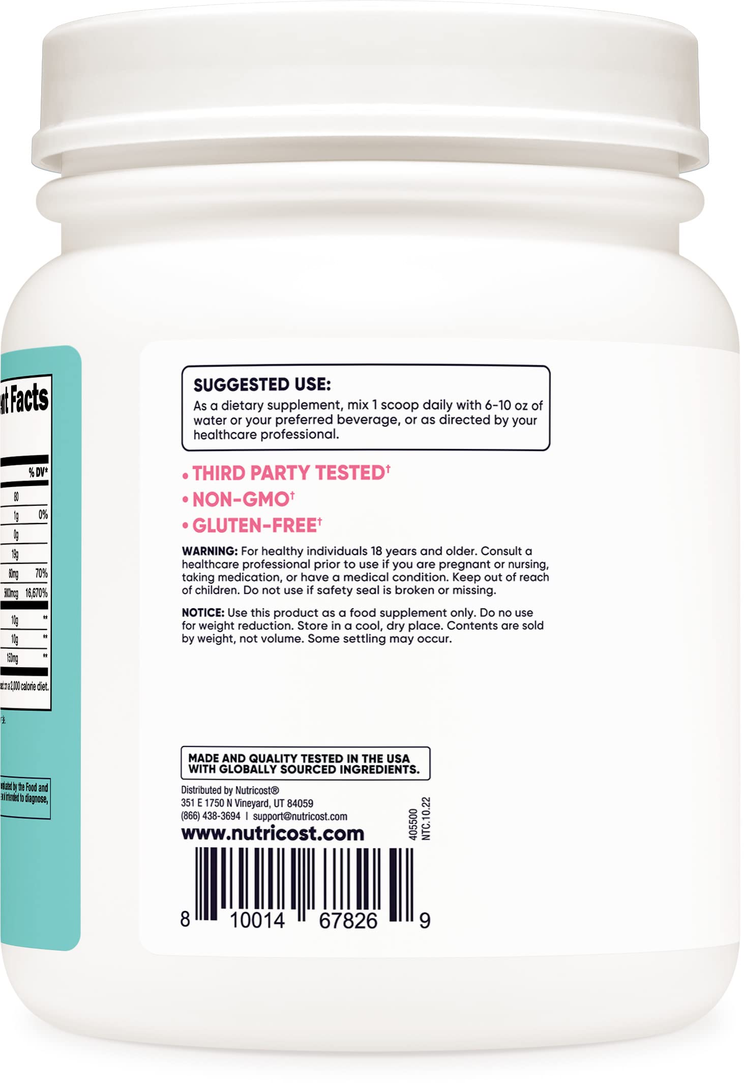 Nutricost Collagen for Women 30 Servings (Unflavored) - Grass-Fed Collagen Peptides NutricostUS supplements