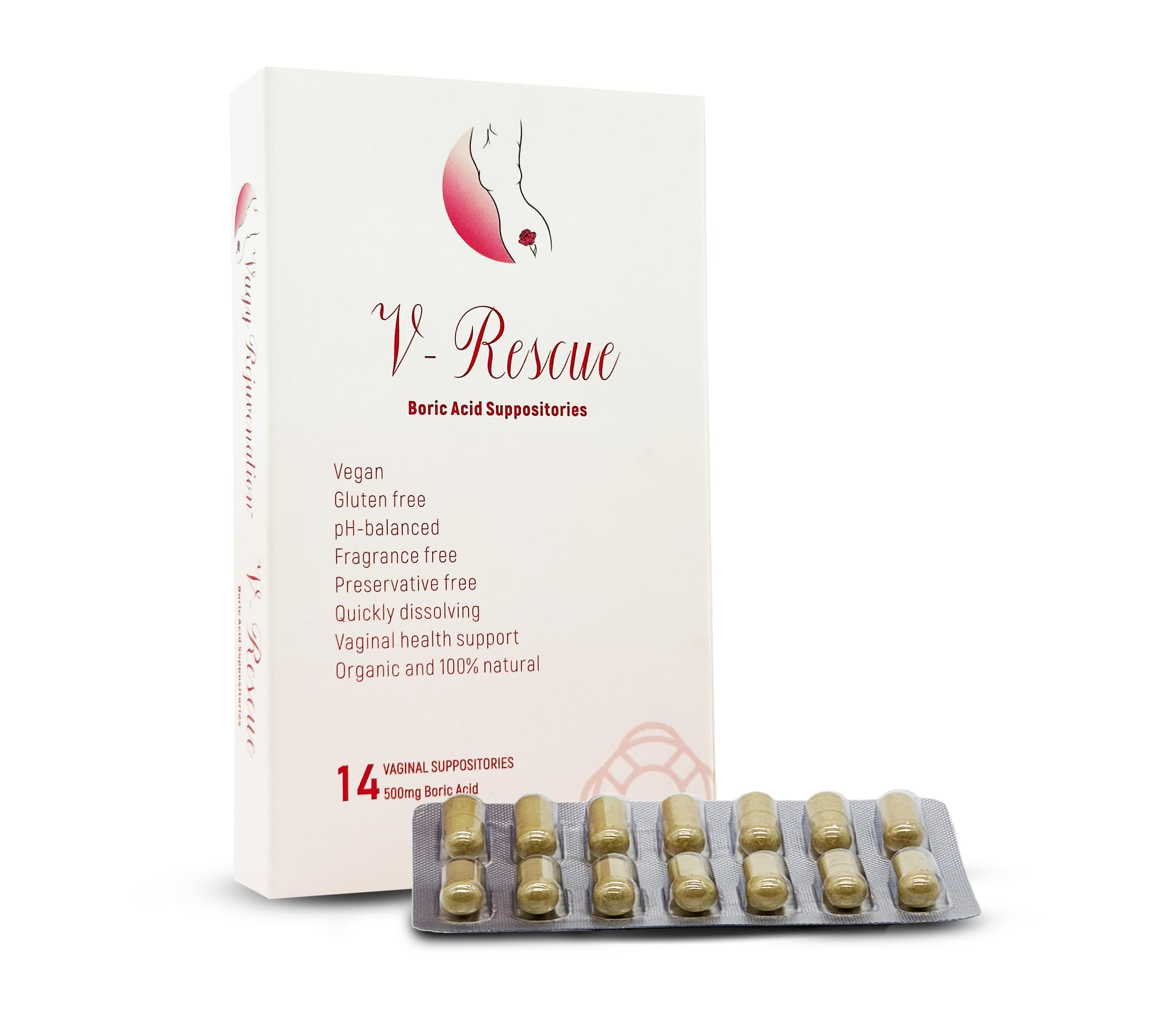 Vagy Rejuvenation V-Rescue - 500 mg Boric Acid 14 Vaginal Applications - Feminine Health Vagy RejuvenationUS supplements