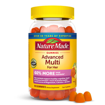 Nature Made Advanced Womens Gummy Multivitamins with Magnesium Citrate, Calcium, B Vitamins, Multivitamin Gummies for Women, 90 Multi Vitamin Gummies, 30 Day Supply Nature MadeAu supplements