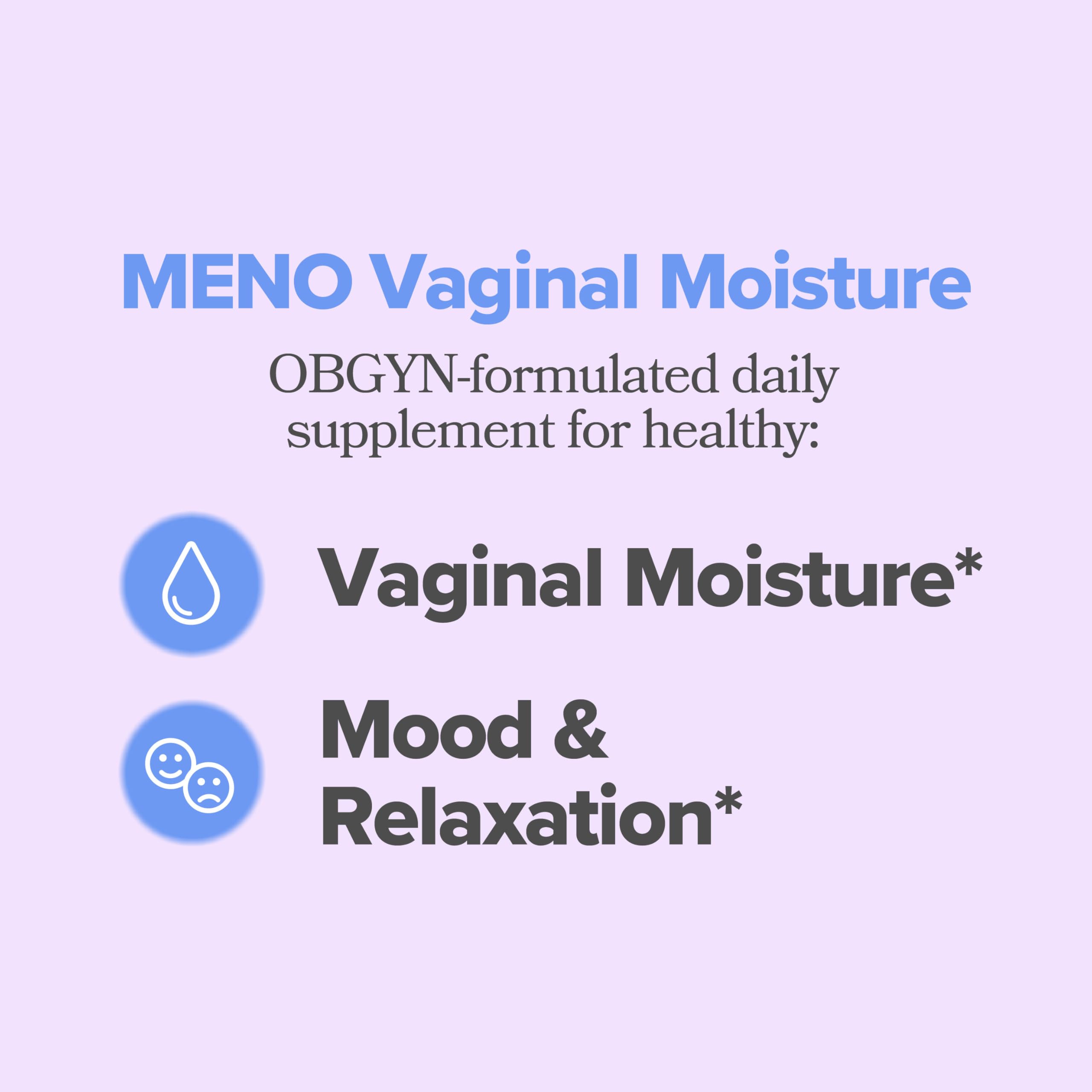 MENO Vaginal Moisture Support Capsules – OBGYN-Formulated to Support Healthy Vaginal Moisture, Mood & Relaxation – Hormone-Free Supplements with Maca Root & Fenugreek Seed Extract – 30 Servings O PositivAu supplements