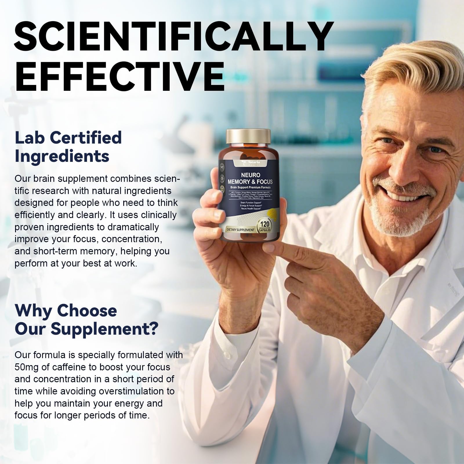 Totaria C-ognitive with Caffeine Pills, L-Tyrosine, Alpha GPC, Ginkgo Biloba, Bacopa Monnieri Brain Supplement for Memory and Focus, Brain Nootropic Support - Non-GMO, Gluten Free (2 Packs) TotariaAu supplements