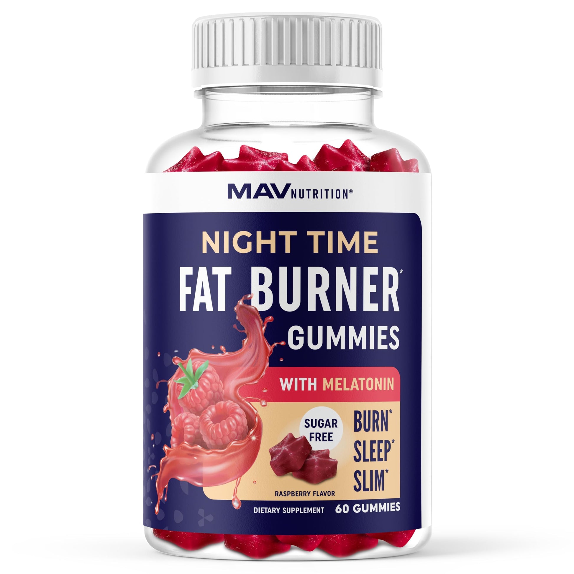 Sugar-Free Night Time Fat Burner Gummies for Sleep & Weight Loss Support | Hunger MAV NUTRITIONUS supplements