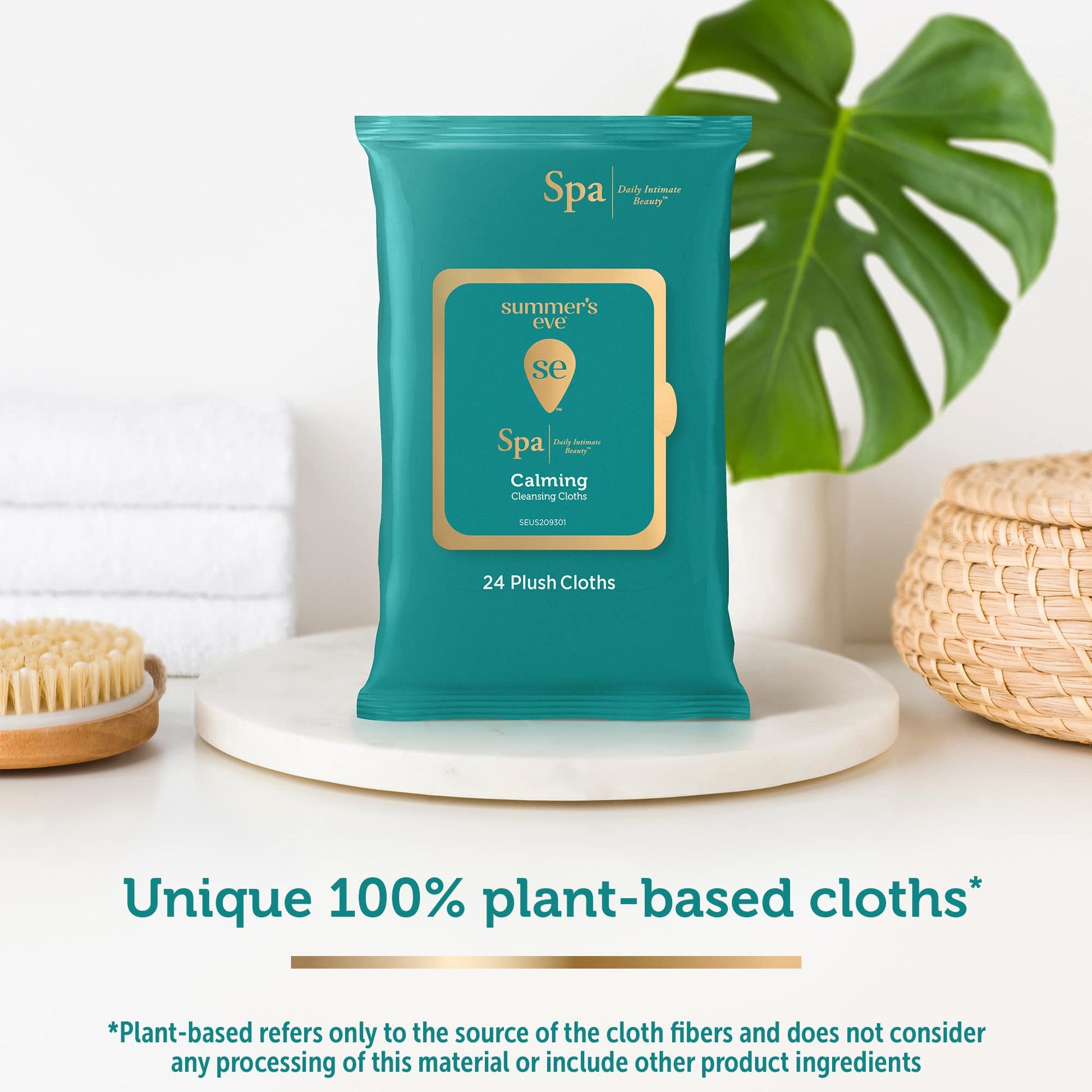 Summer's Eve Spa Calming Chamomile Feminine Wipes, 100% Plant Based*, pH balanced Plush Cloths Summer's EveAu supplements