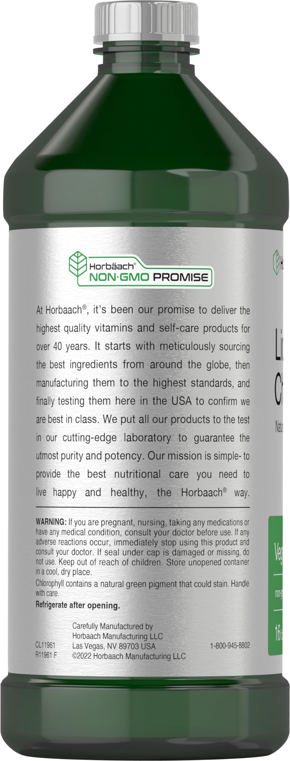Chlorophyll Liquid Drops 100mg | 32 oz (2 x 16 oz Bottles) | Natural Peppermint Flavor HorbäachAu supplements