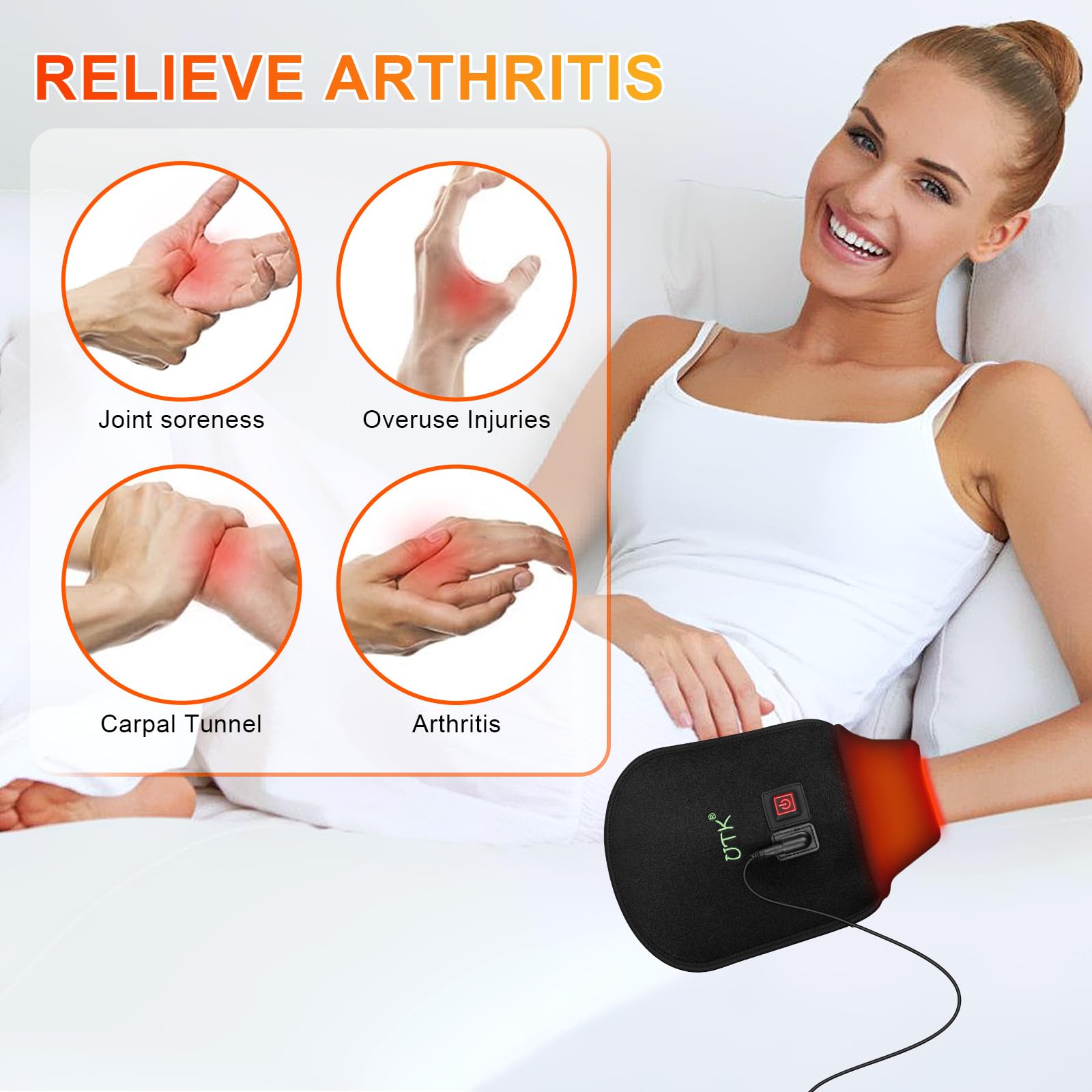 UTK Red Light Therapy Glove for Hands, Double-Sided Infrared Light Therapy Device for Finger UTKAu supplements
